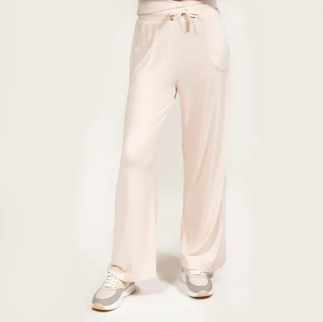 isotoner-pantalon-large-femme-beige-homewear-ultra-doux image 1
