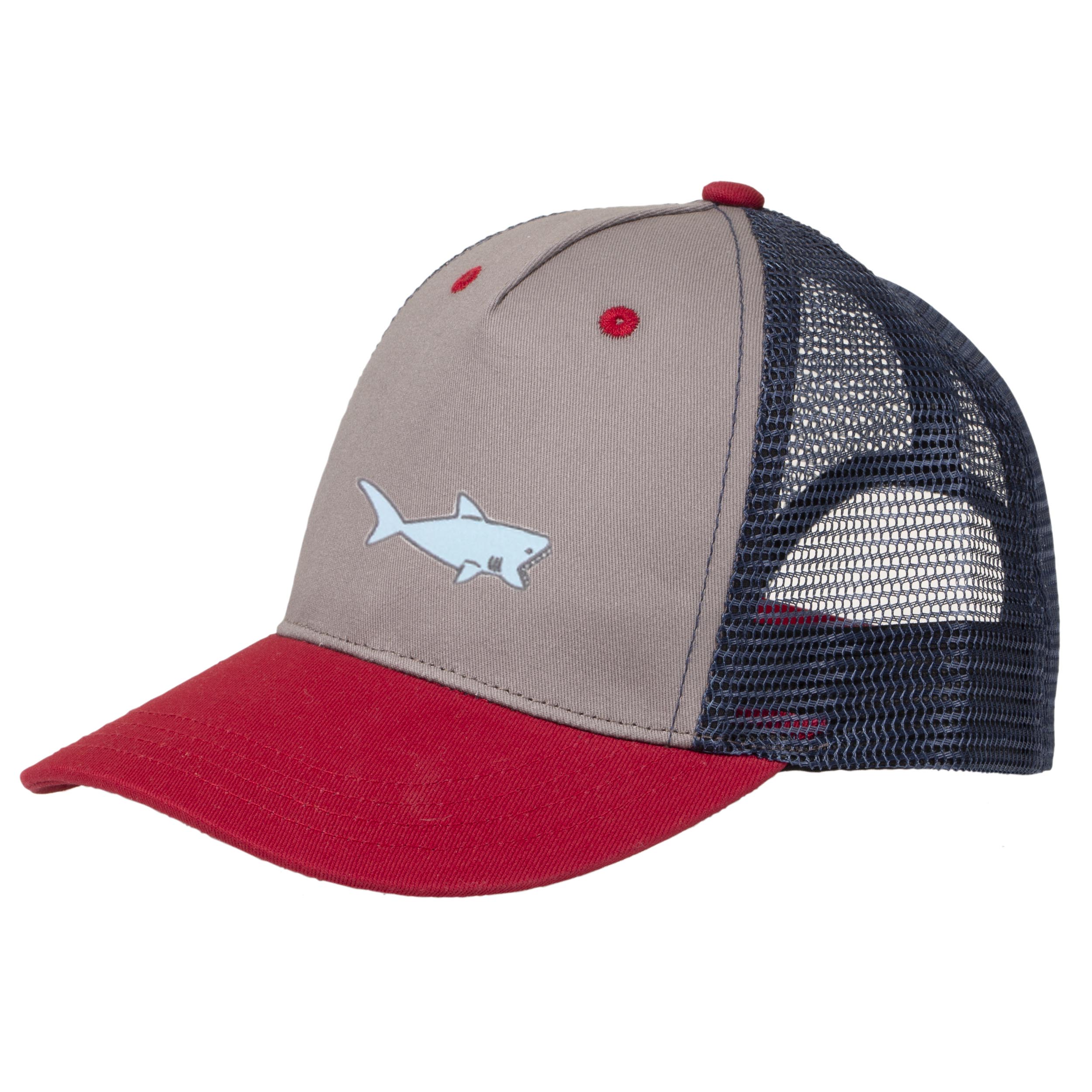 isotoner-casquette-enfant-4-8-ans-patch-marine-rouge-requin image 1