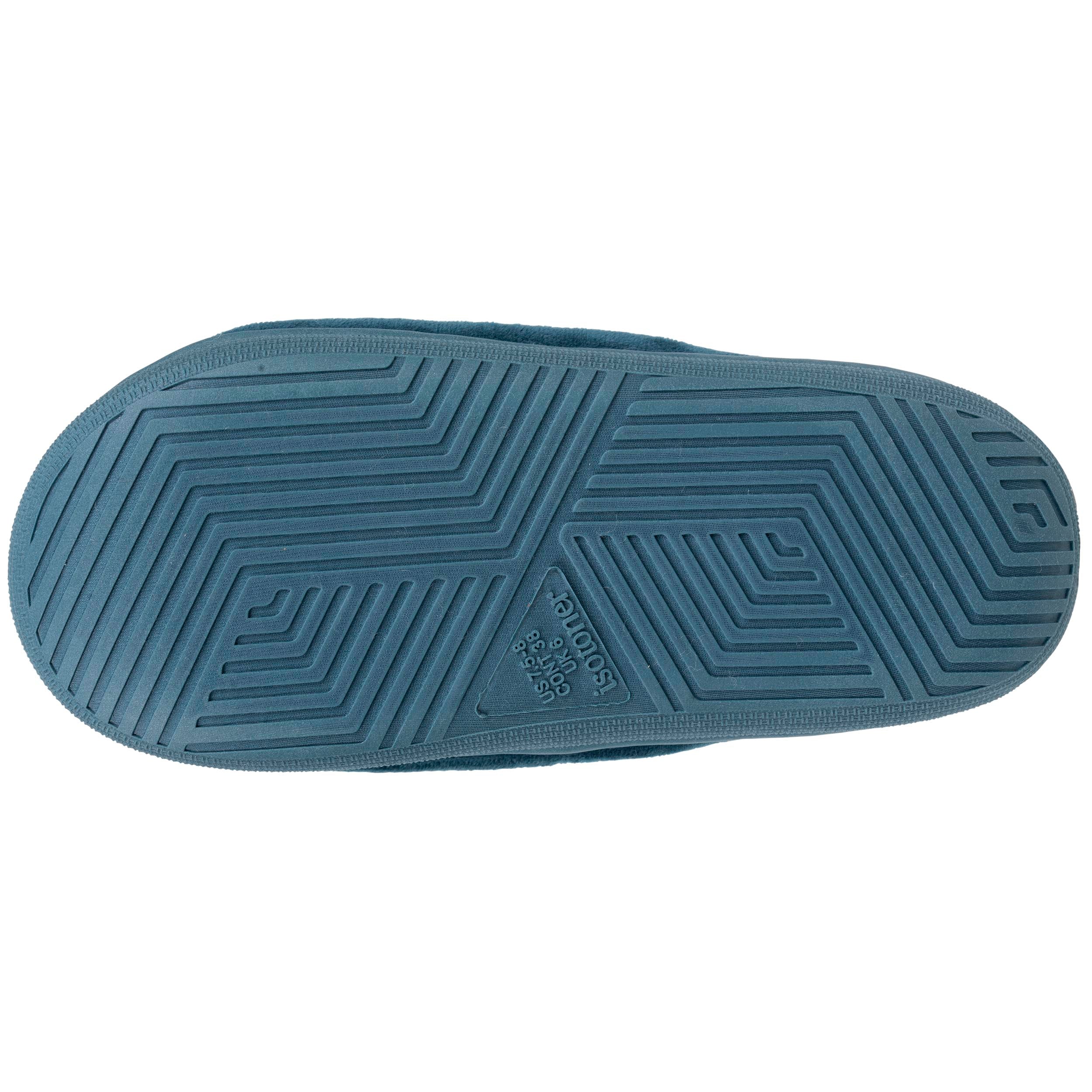 isotoner-bloup-chaussons-sandales-femme-bleu-canard-velours image 4
