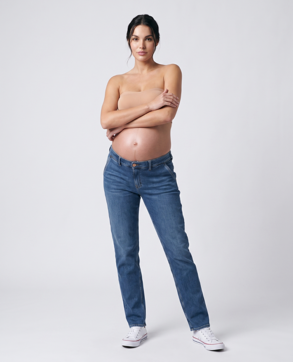 cache-c-ur-carrie-jean-de-grossesse-mom-fit-mid-blue-used image 3