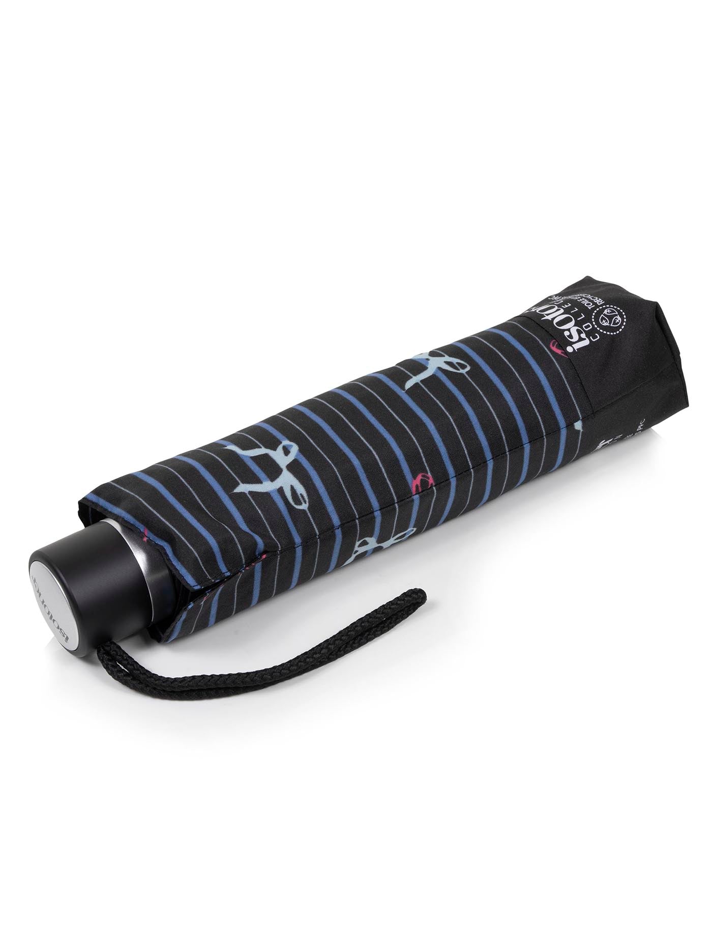isotoner-parapluie-rayure-n-ud-bleu-pliant-acier image 6