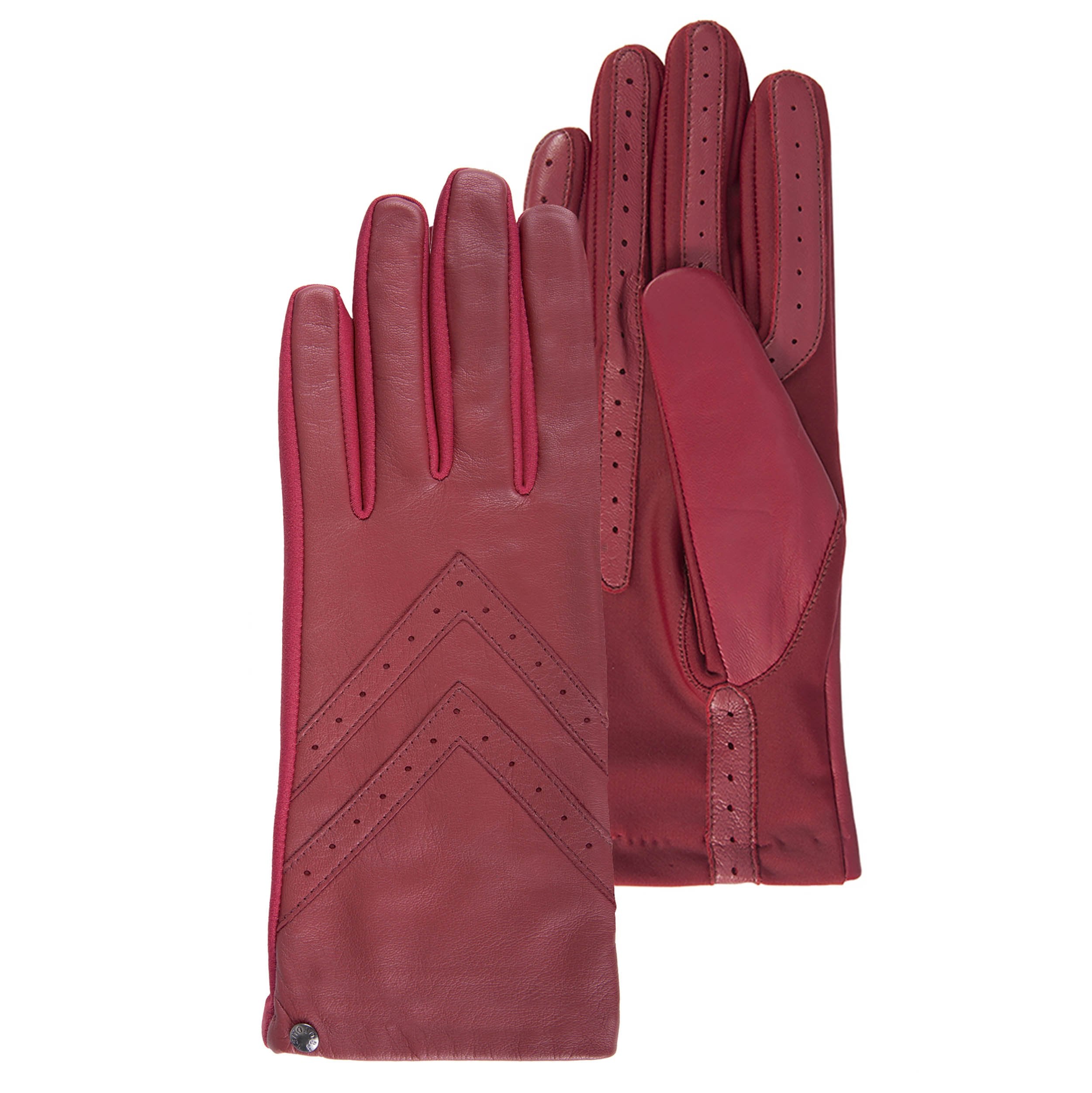 isotoner-gants-femme-tactiles-cuir-rouge-smartouch image 5