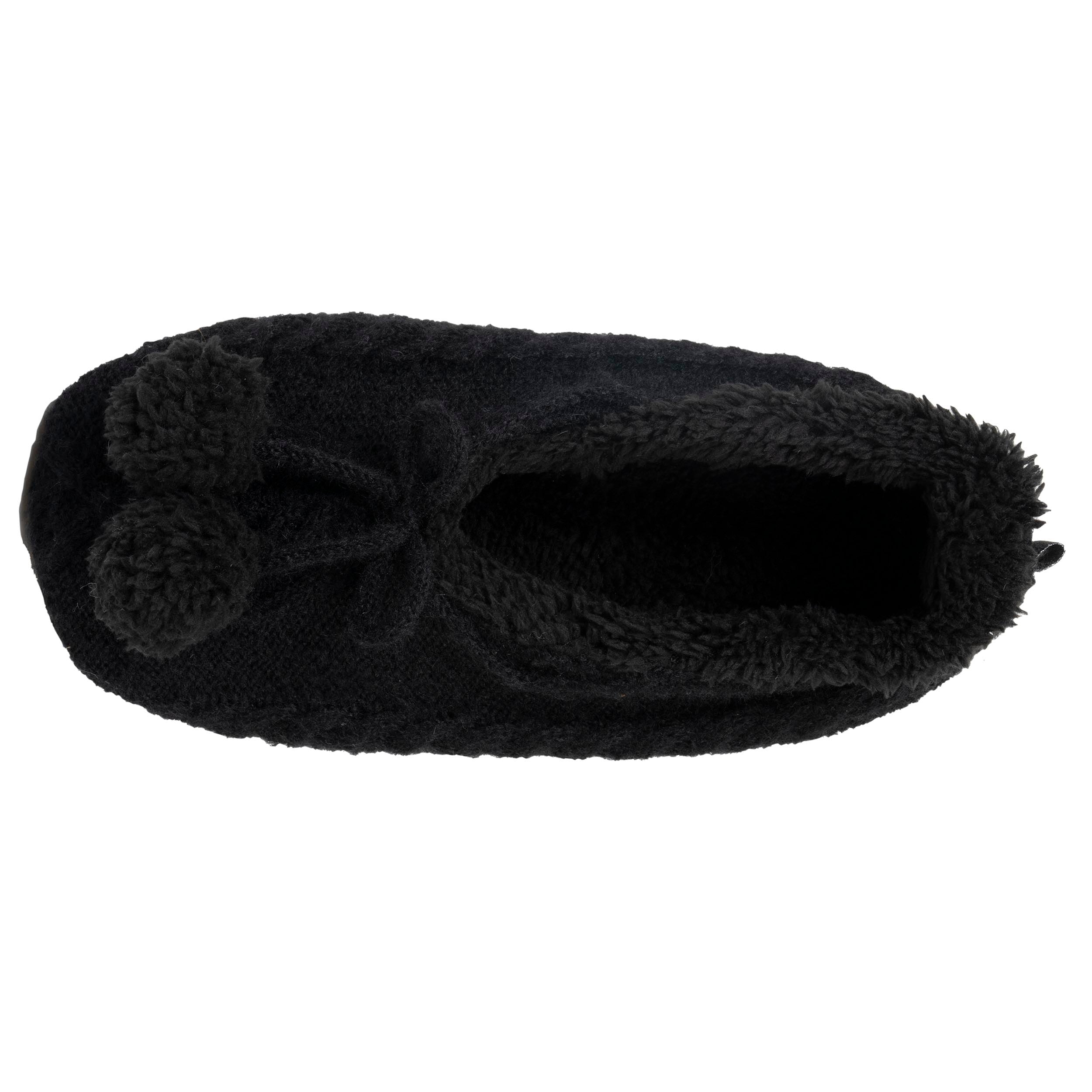 isotoner-chaussettes-chaussons-fourr-es-femme-noir-sherpa image 2