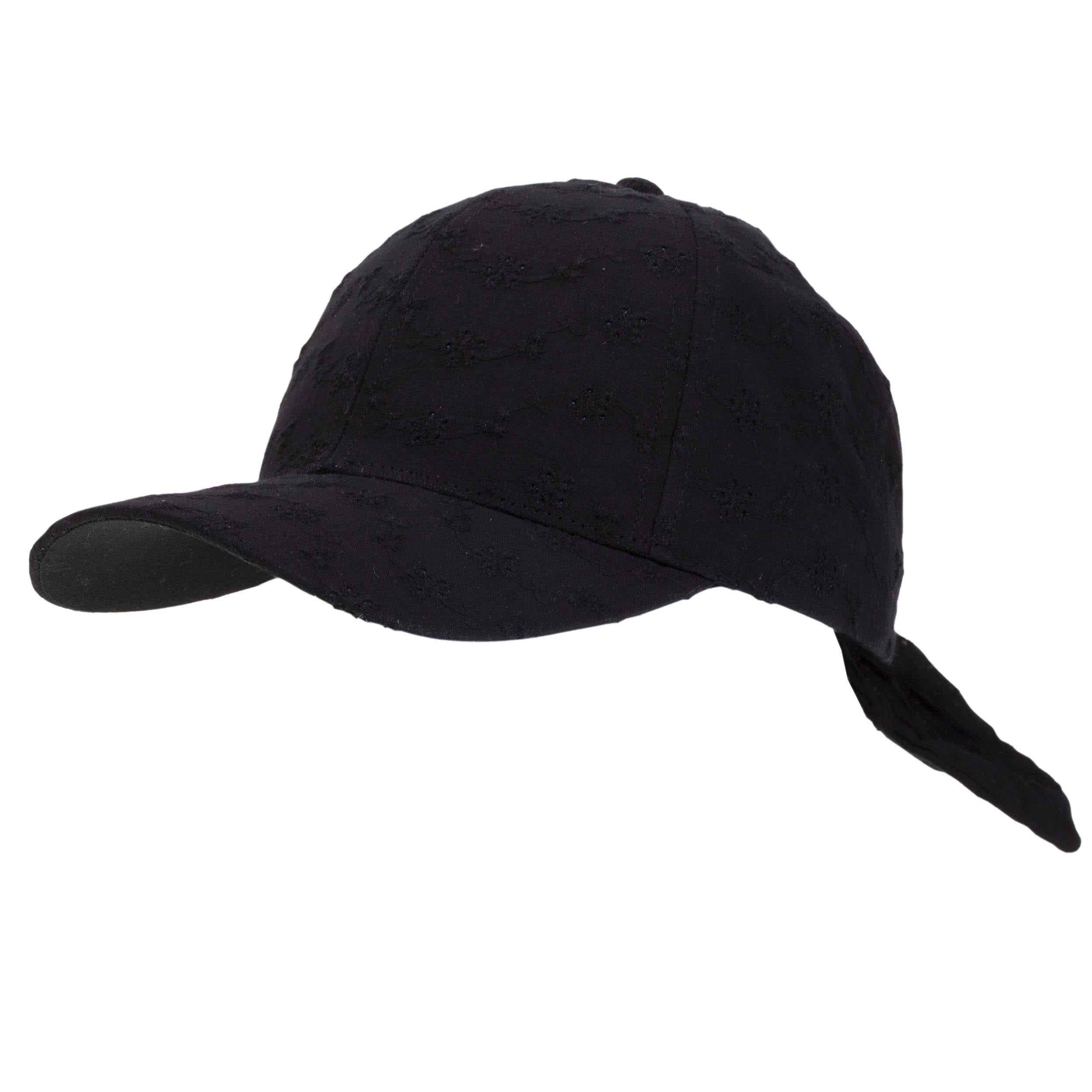 isotoner-casquette-femme-broderie-anglaise-noir image 1