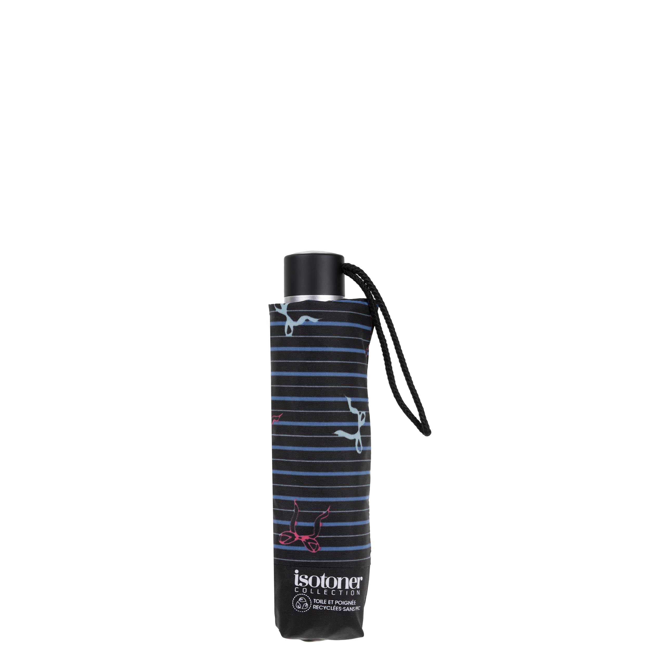 isotoner-parapluie-rayure-n-ud-bleu-pliant-acier image 4