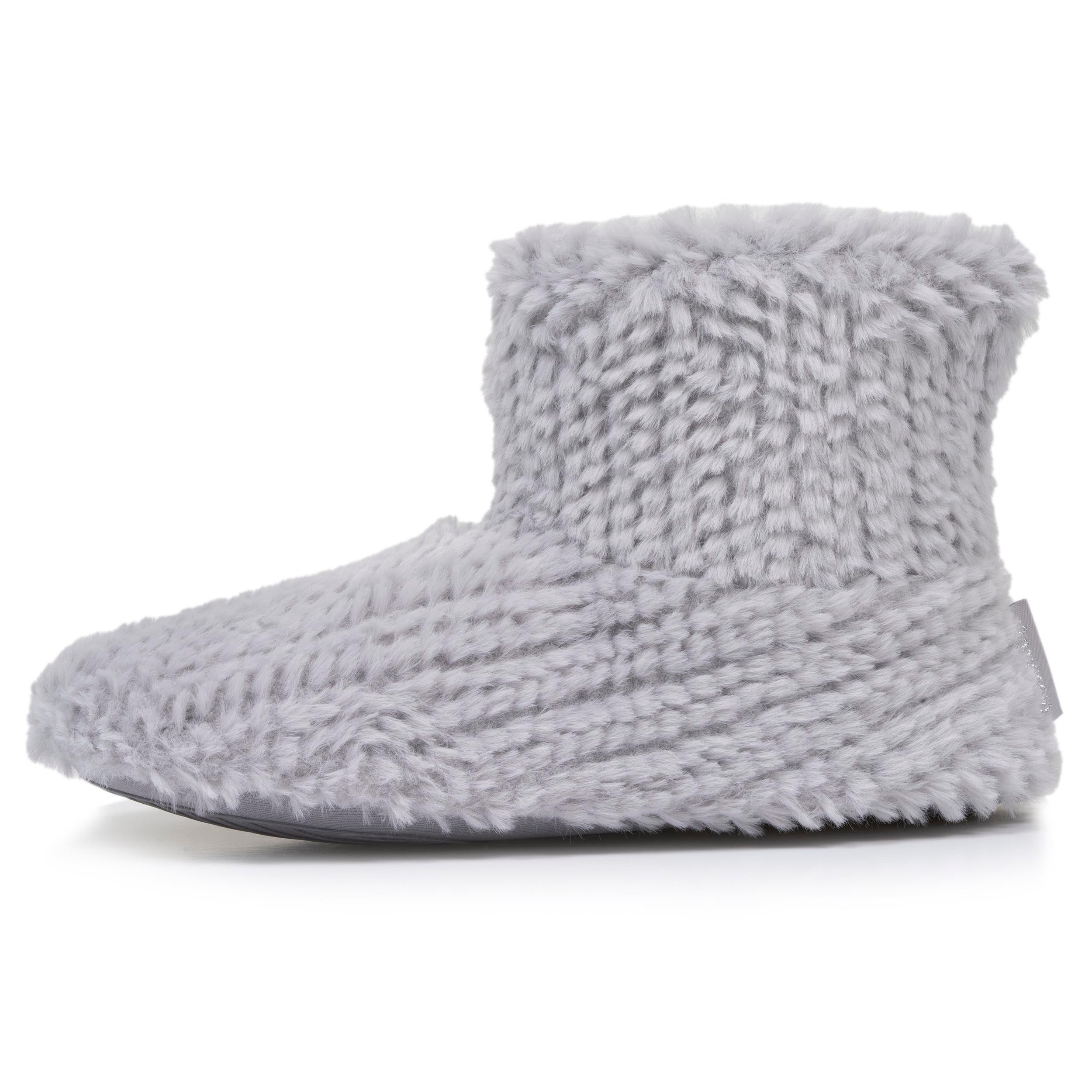 isotoner-chaussons-bottillons-femme-gris-textur image 3