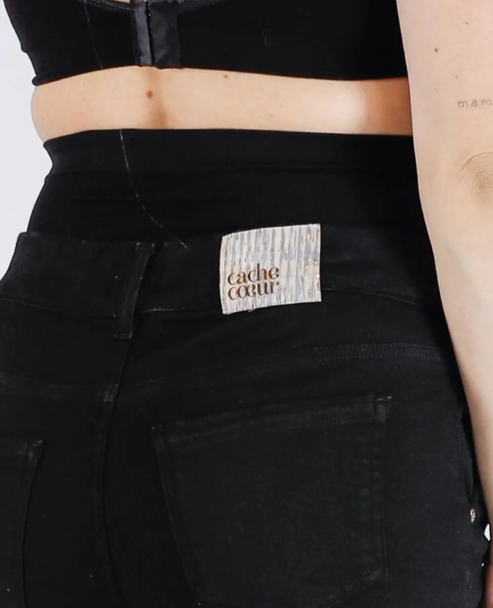 cache-c-ur-bandeau-de-grossesse-sans-couture-belt-noir image 2