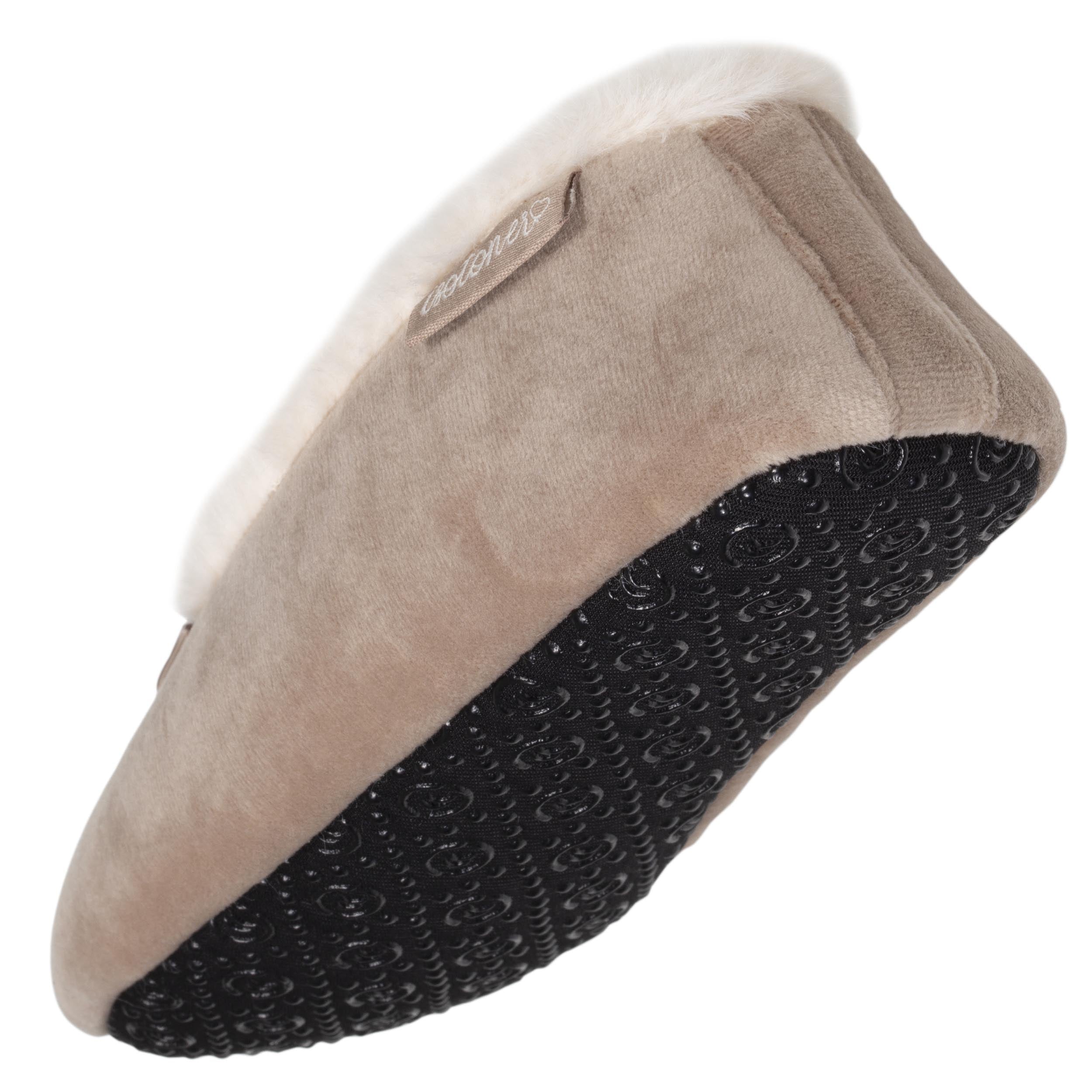 isotoner-chaussons-ballerines-femme-beige-fourrure image 5