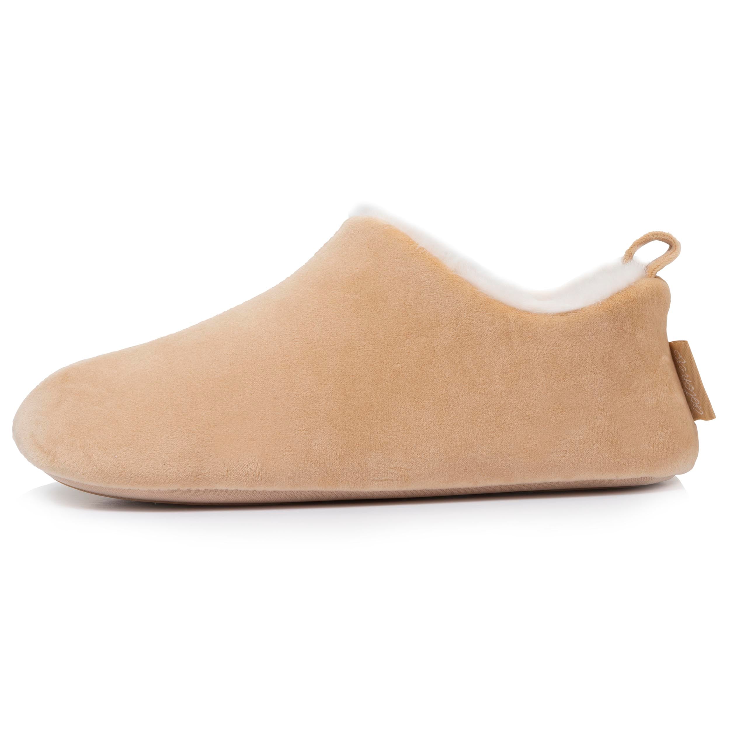 isotoner-chaussons-bottillons-femme-microvelours-beige image 3