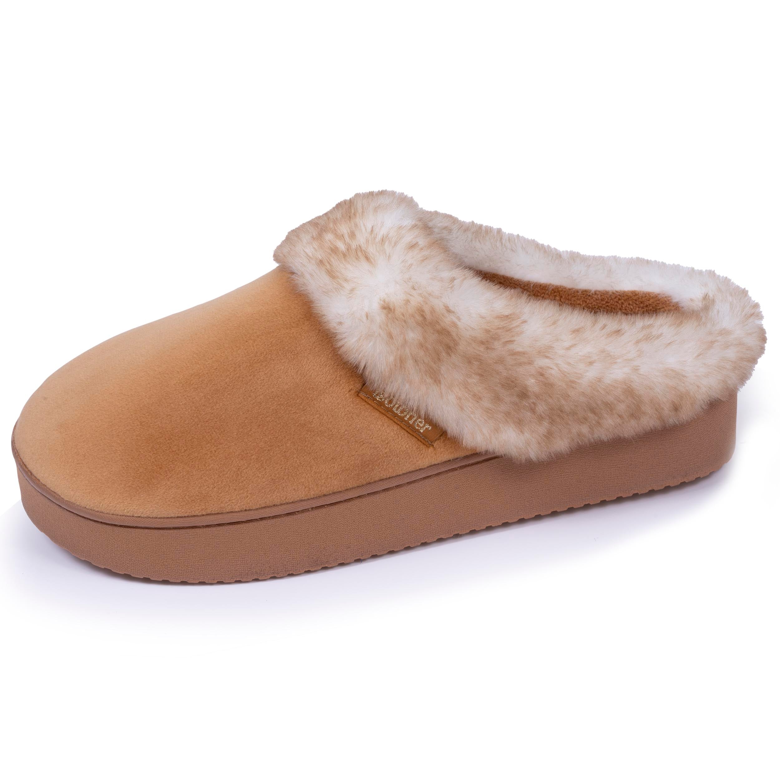 isotoner-chaussons-mules-femme-talon-plateforme-camel image 1