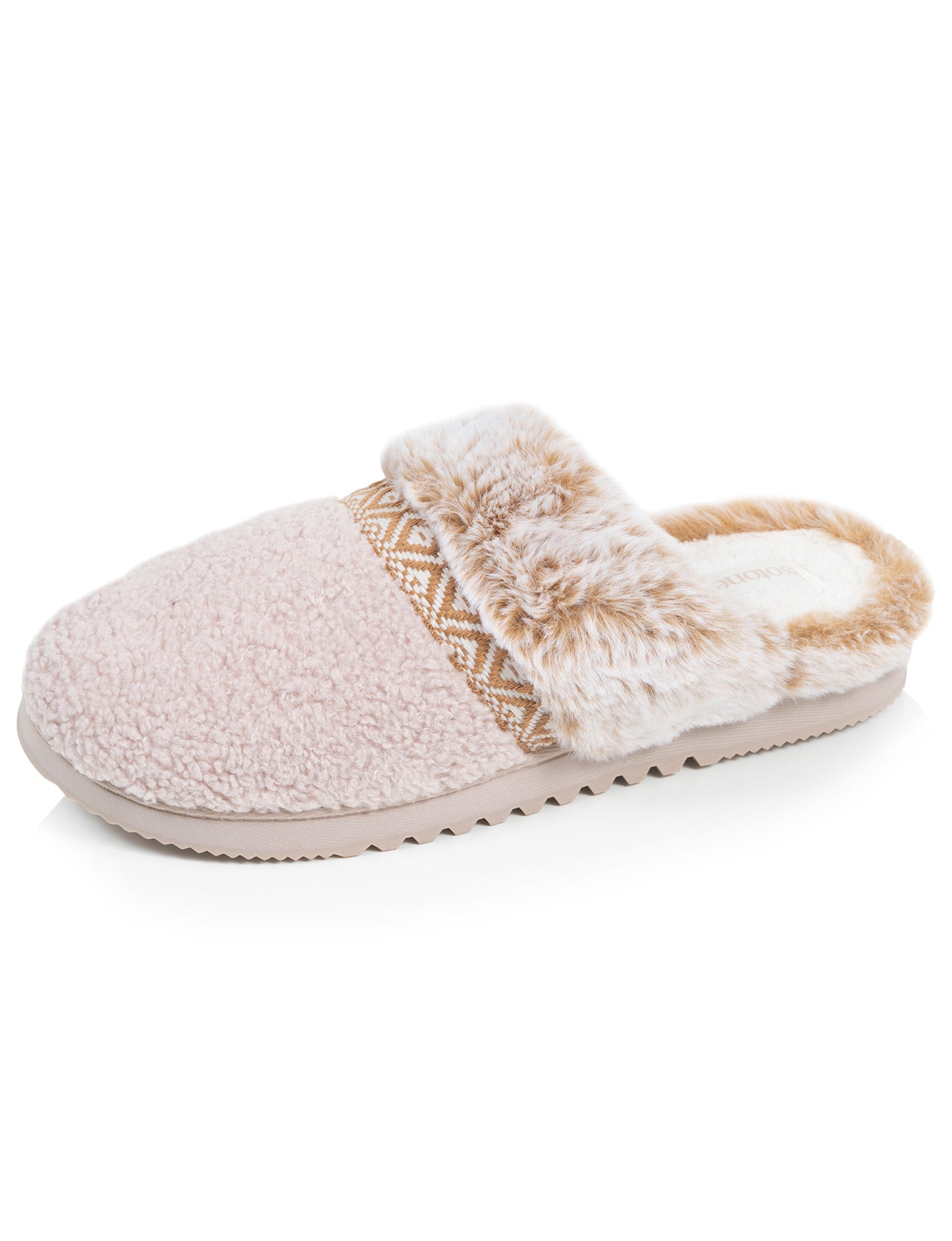 isotoner-chaussons-mules-crant-es-femme-beige image 6