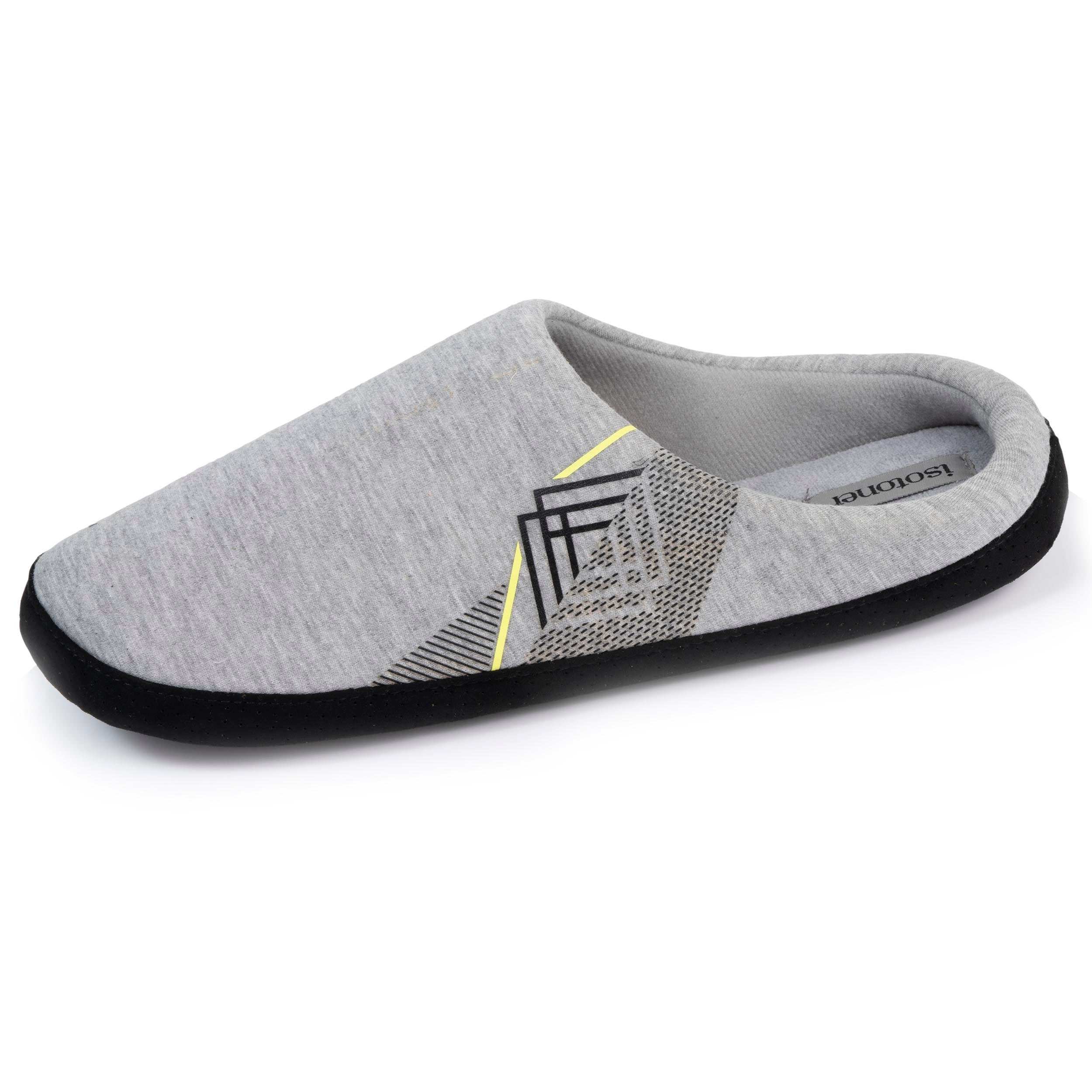 isotoner-chaussons-mules-homme-jersey-gris-fonc image 1