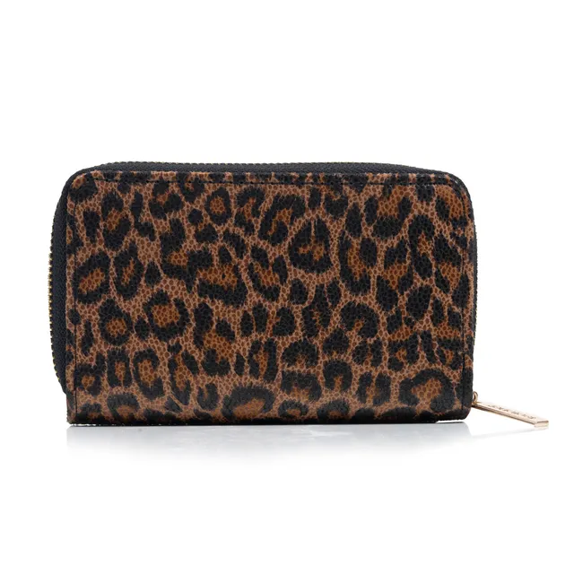 isotoner-portefeuille-femme-zipp-l-opard-effet-velours-anti-rfid image 1