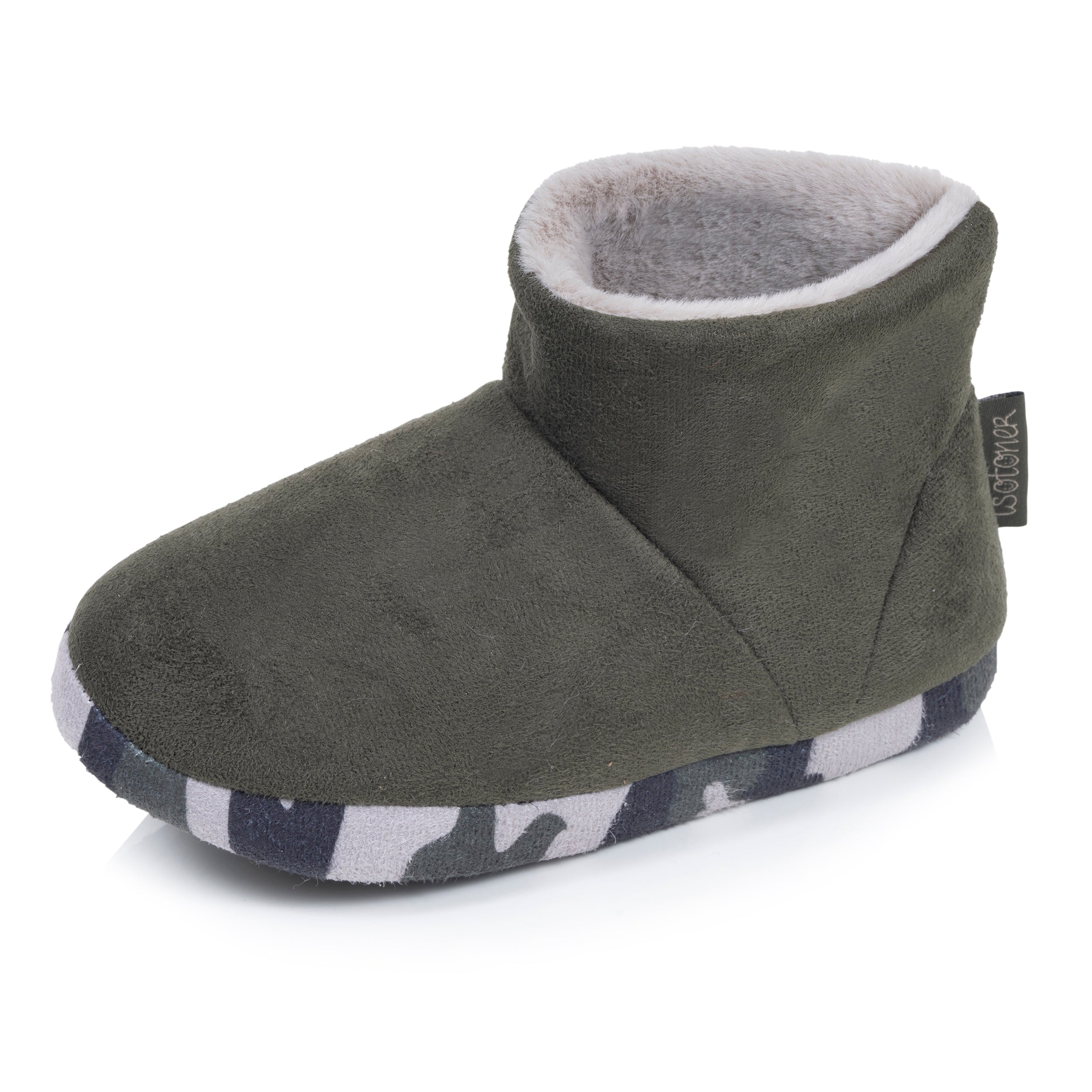 isotoner-chaussons-bottillons-enfant-su-dine-kaki image 1