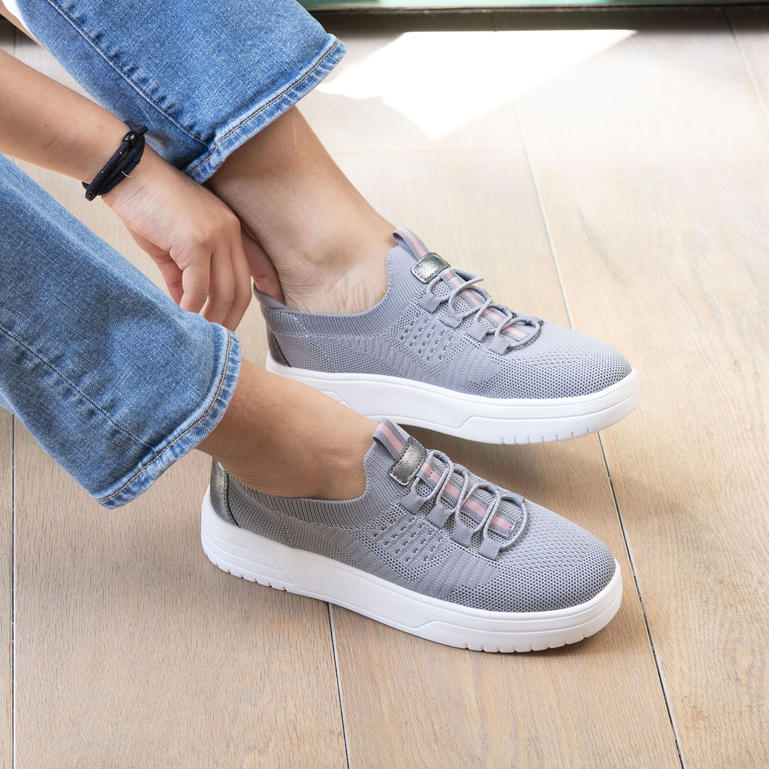 isotoner-baskets-slip-on-plateforme-femme-gris-m-moire-de-forme image 2
