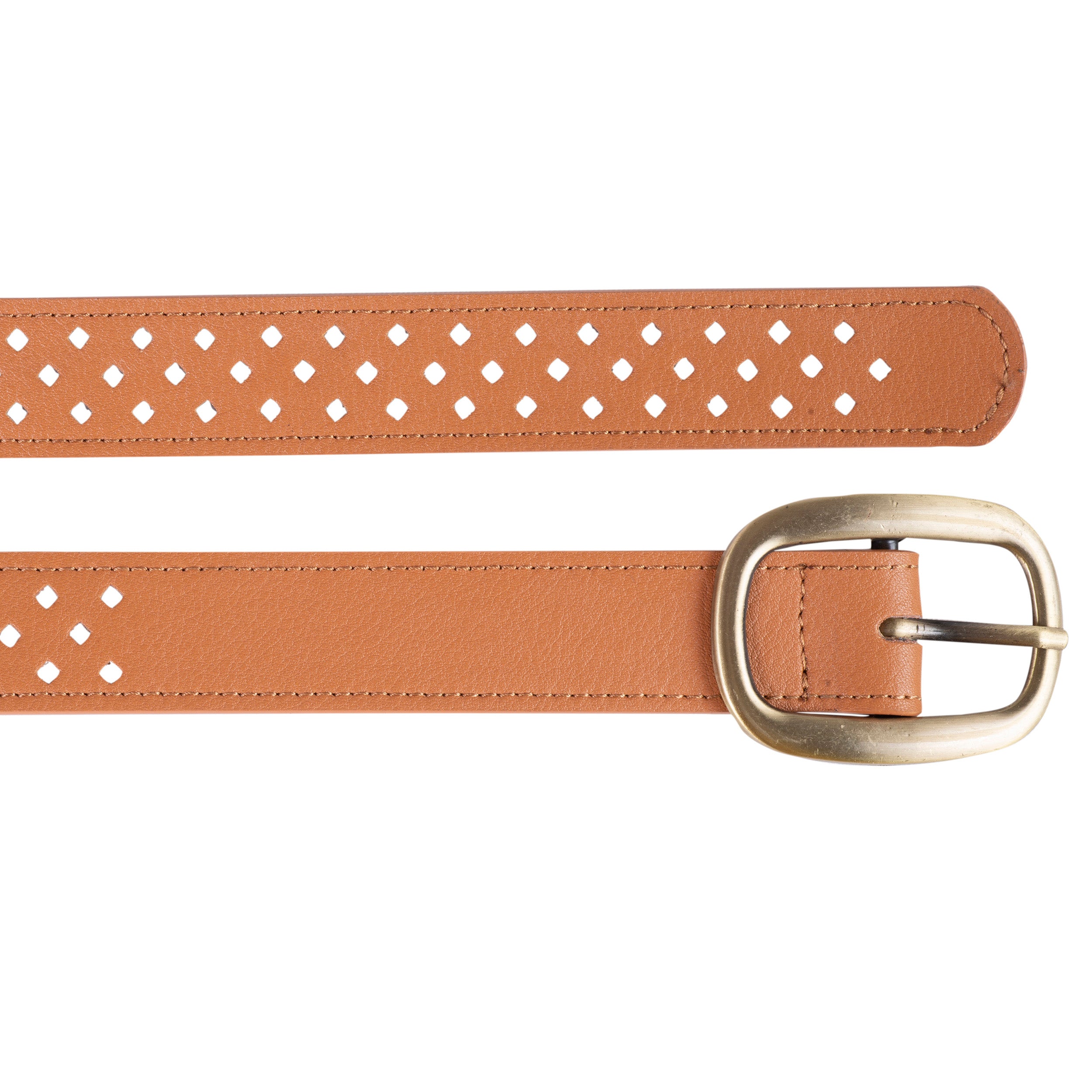 isotoner-ceinture-femme-ajour-e-camel-2-5-cm image 2