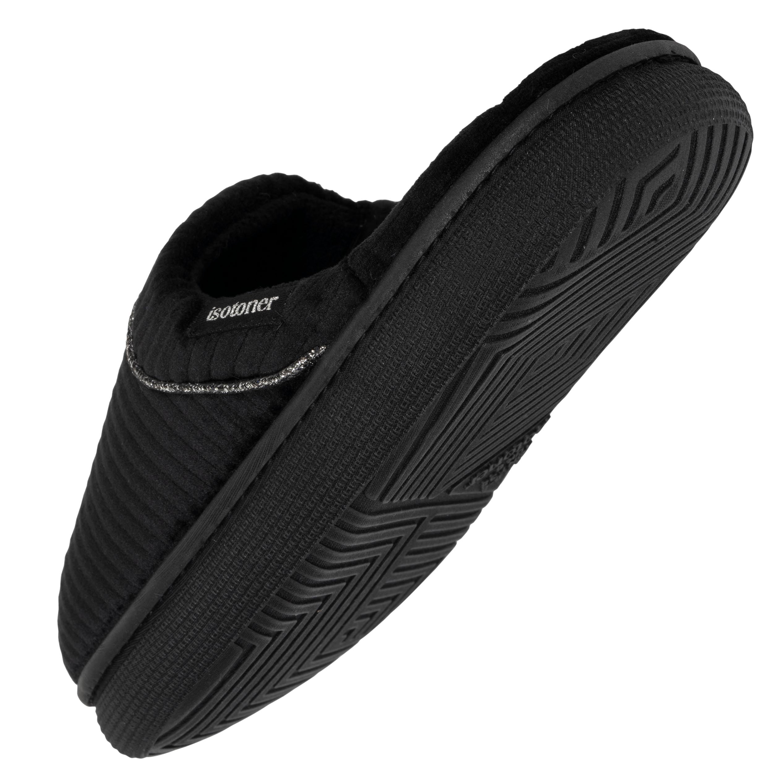 isotoner-chaussons-mules-femme-bloup-noir-semelle-rebondie image 5