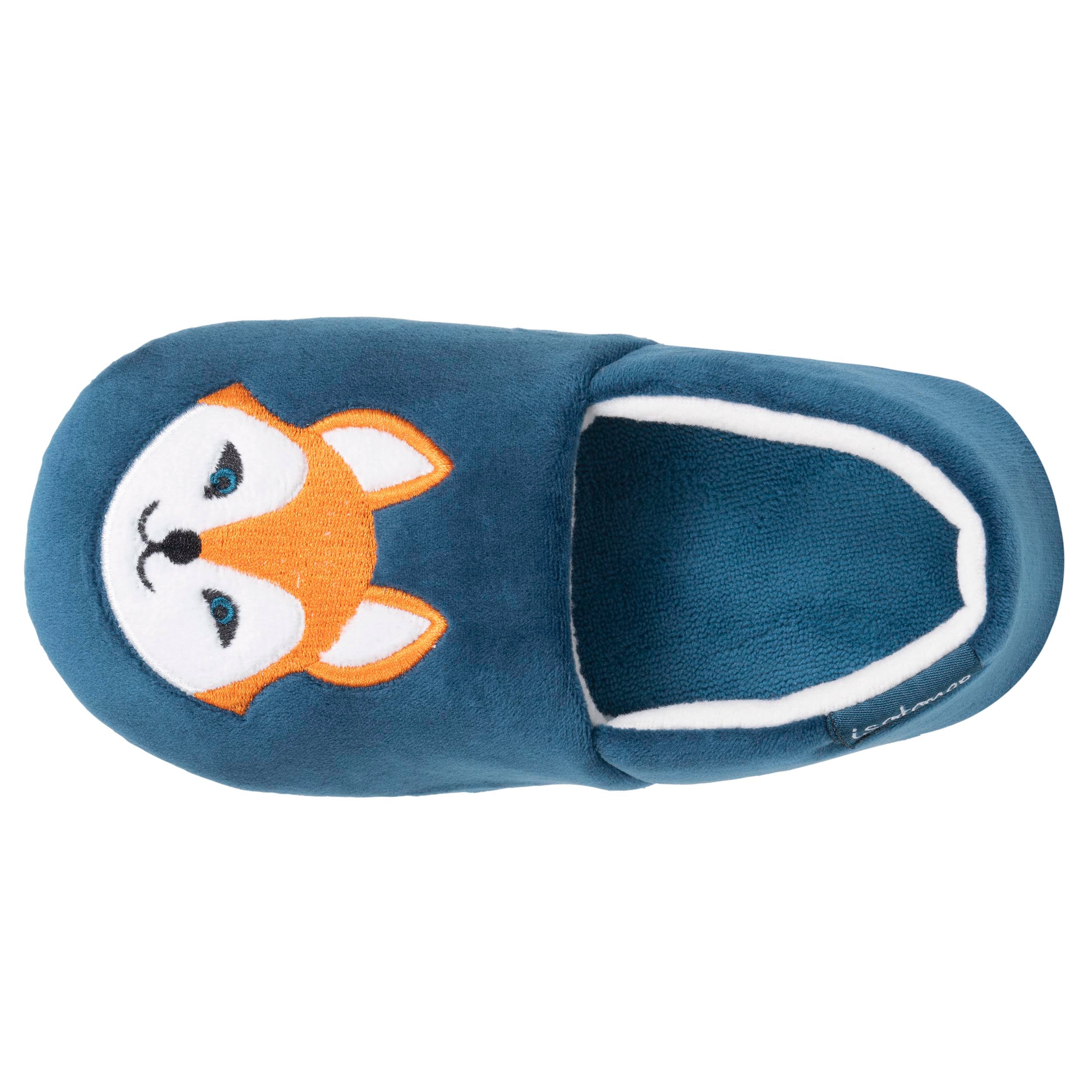 isotoner-chaussons-slippers-enfant-velours-renard-bleu image 2