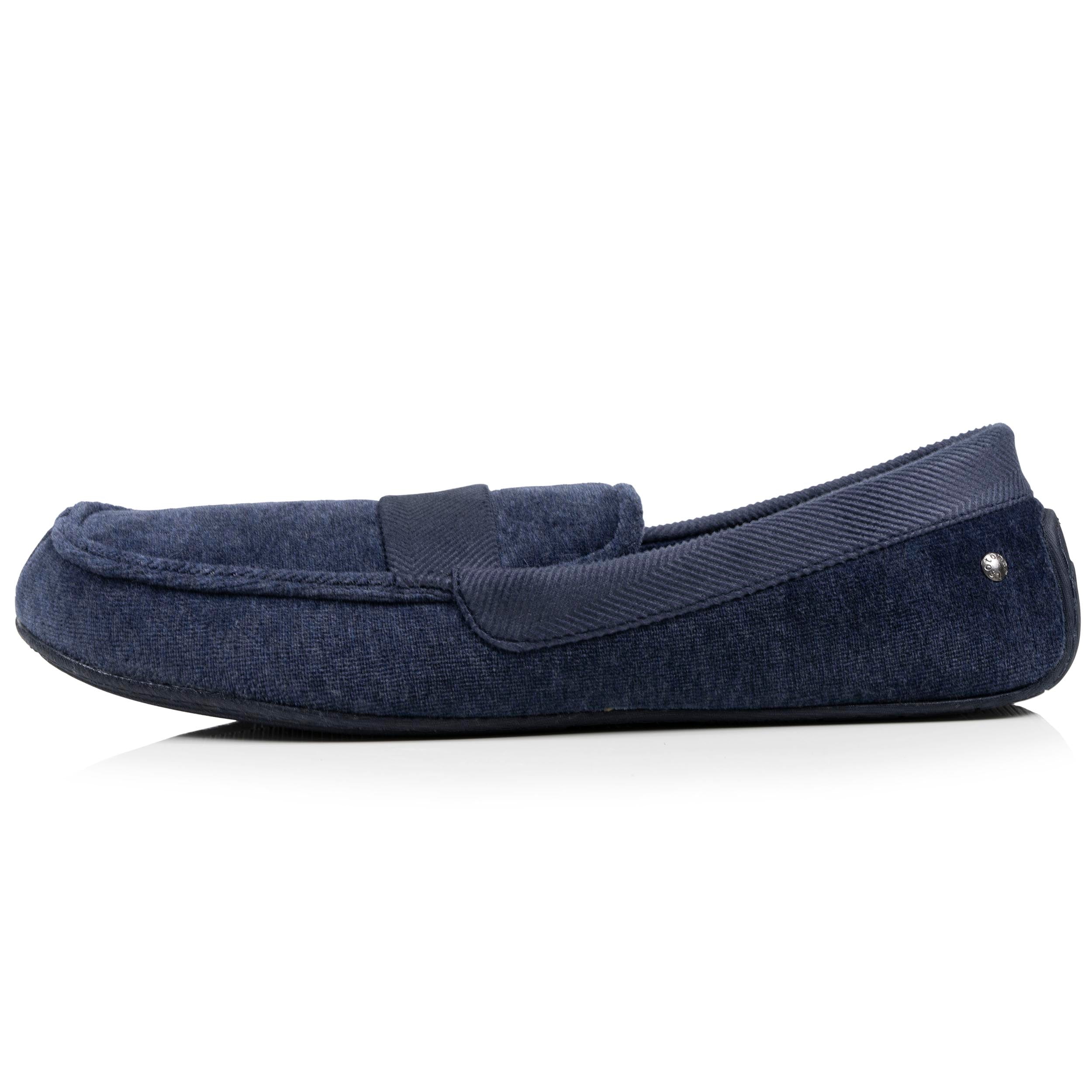 isotoner-chaussons-mocassins-homme-marine-chin image 3