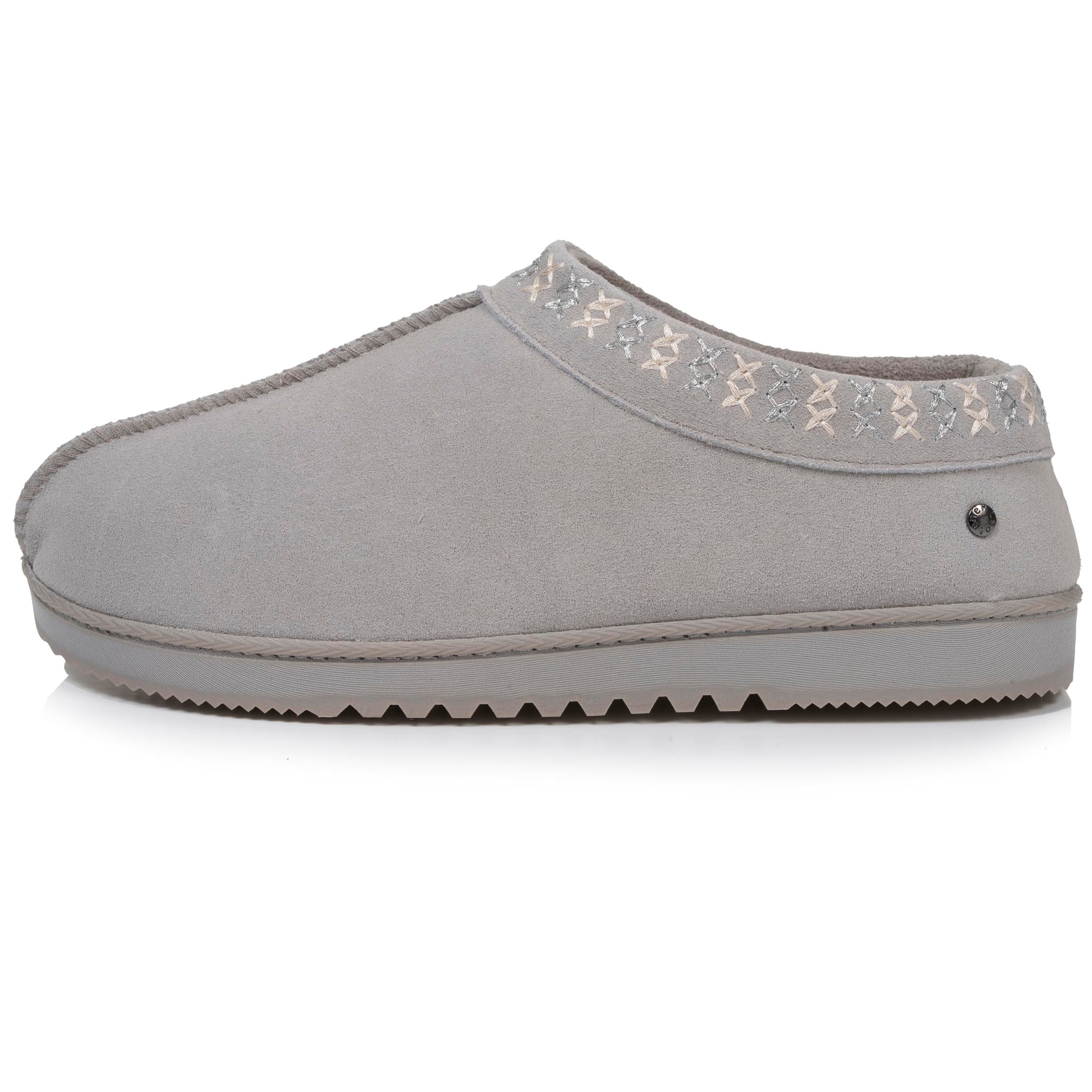 isotoner-chaussons-bottillons-bas-femme-cuir-gris image 3