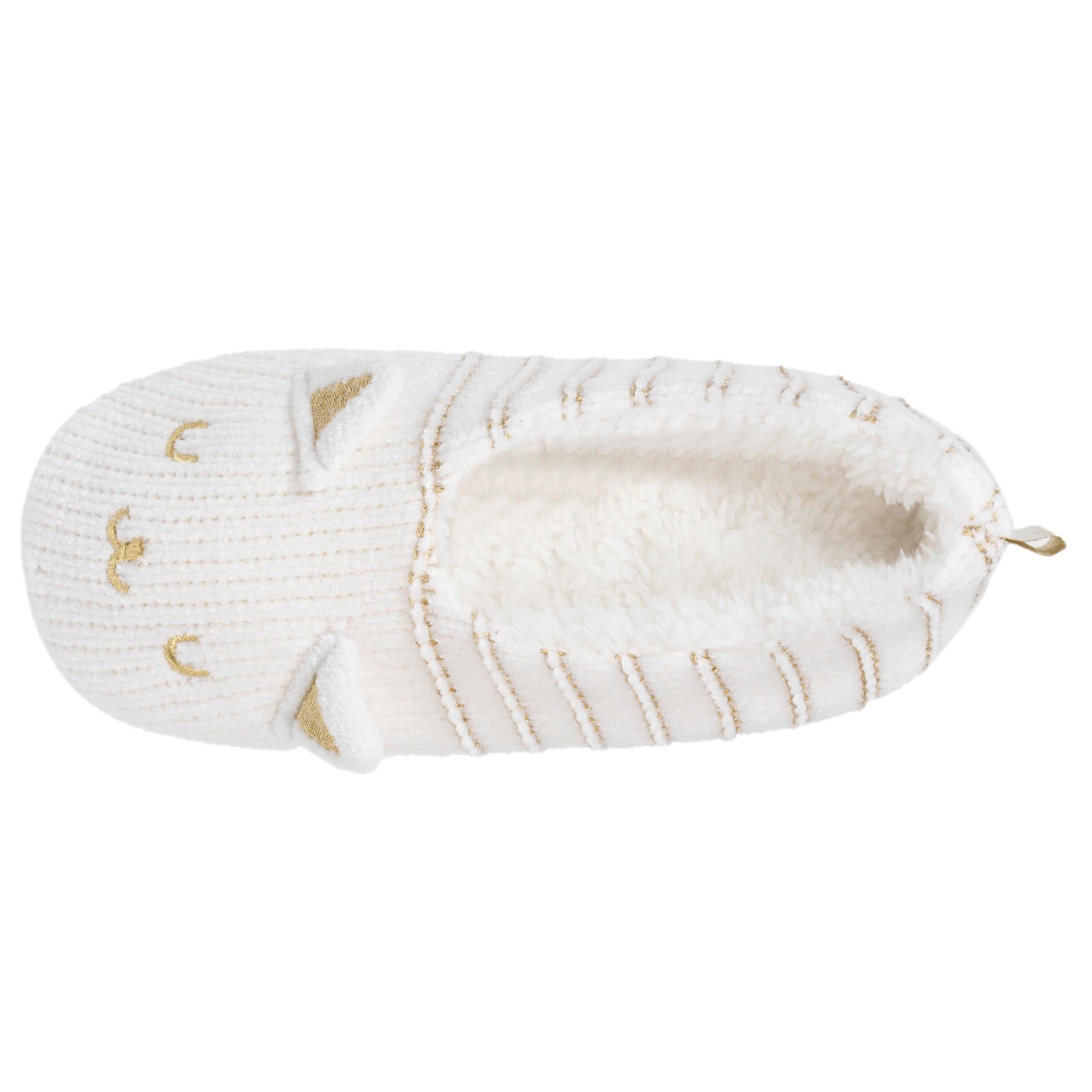 isotoner-chaussettes-chaussons-fourr-es-femme-ivoire-chat image 2