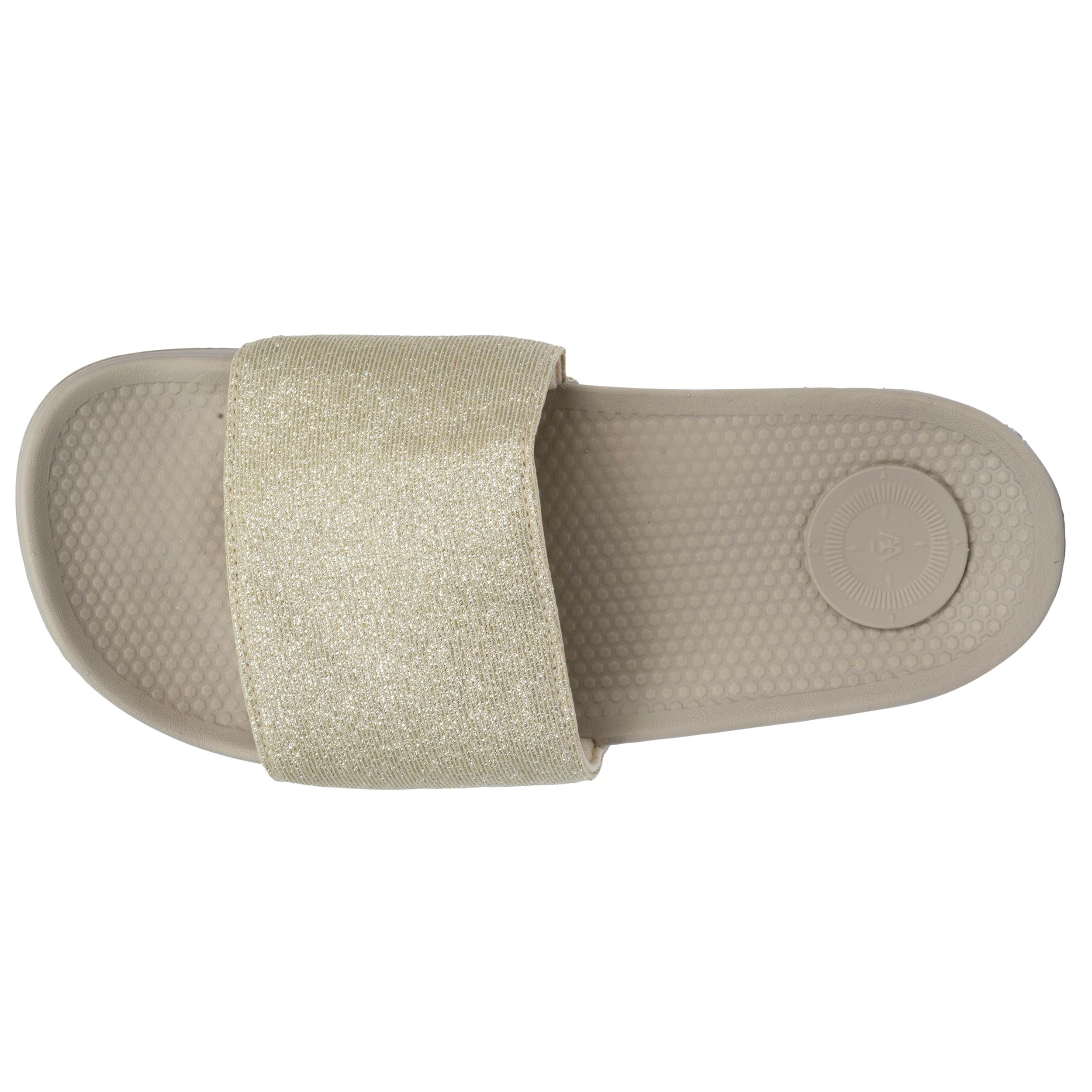 isotoner-mules-claquettes-femme-everywear-beige-paillet image 2