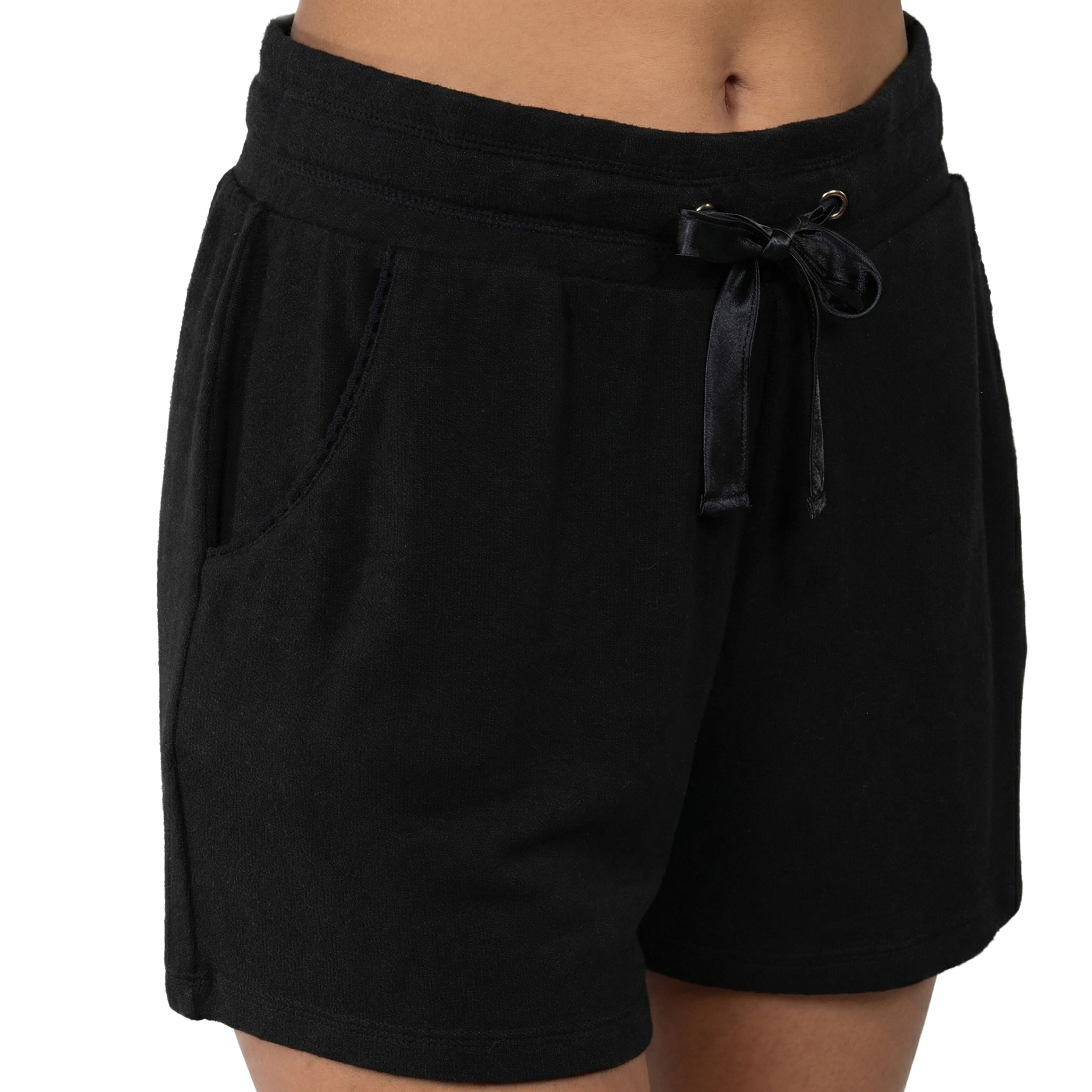 isotoner-short-femme-noir-viscose-ecovero-broderies image 8