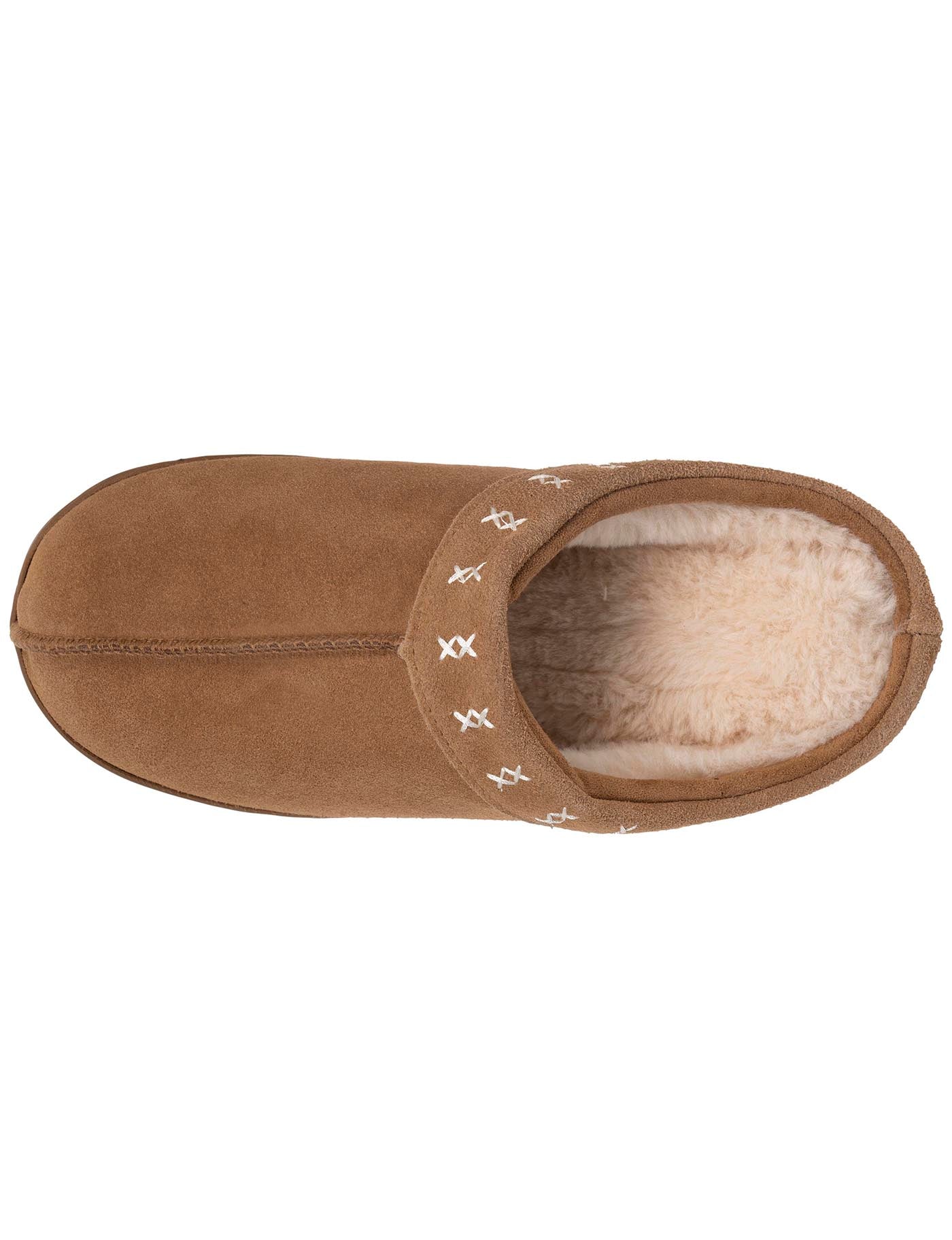 isotoner-chaussons-mules-femme-camel-en-cuir image 7