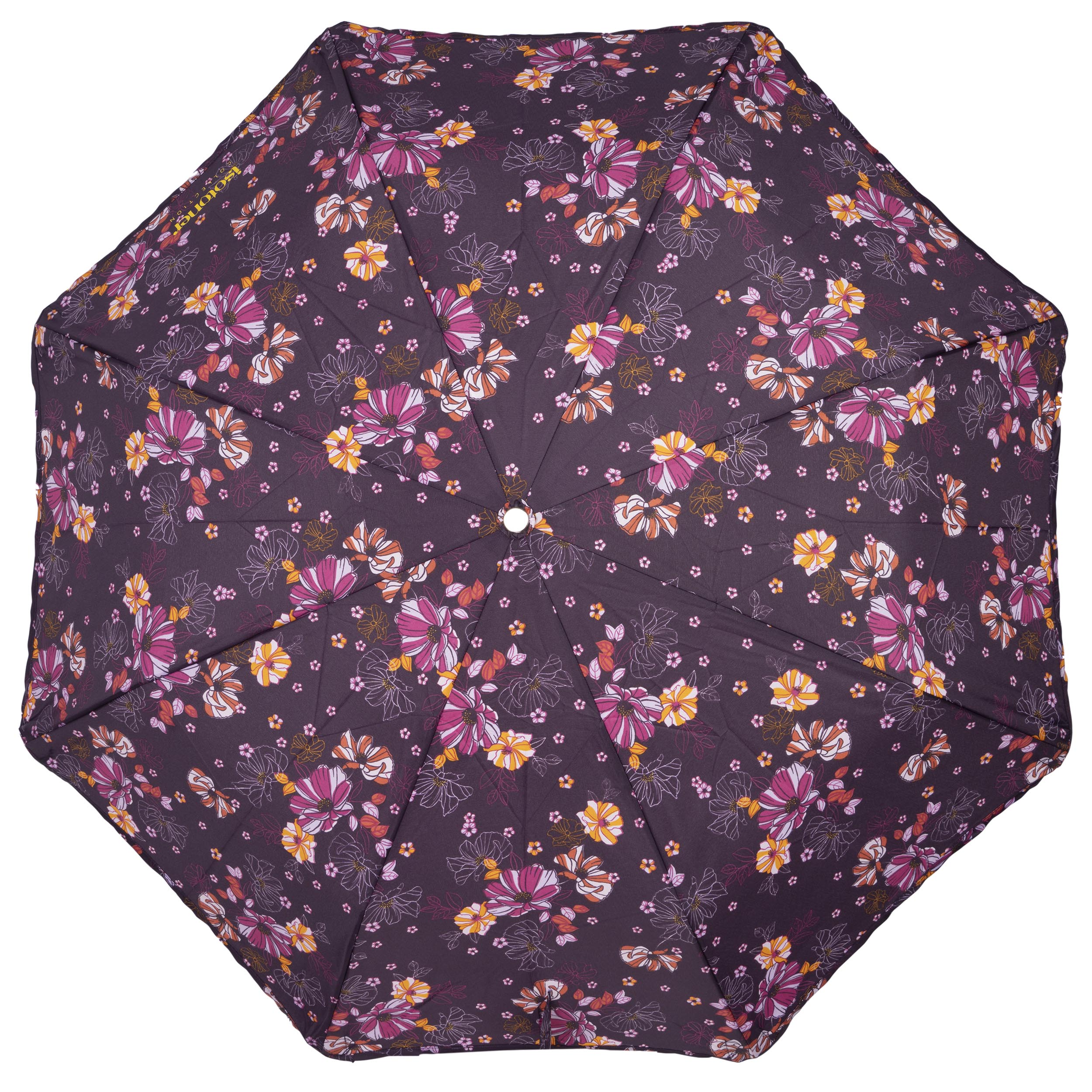 isotoner-parapluie-x-tra-solide-28-cm-fleurs-aubergine image 3