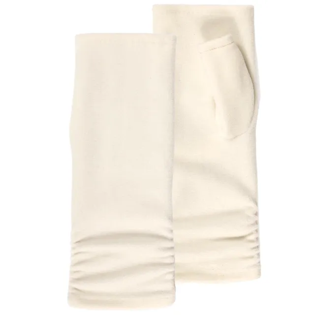 isotoner-mitaines-femme-polaire-recycl-e-blanc-longues image 1