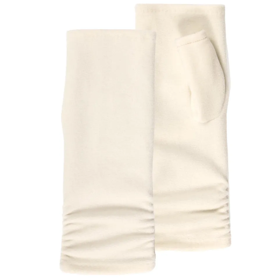 isotoner-mitaines-femme-polaire-recycl-e-blanc-longues image 1