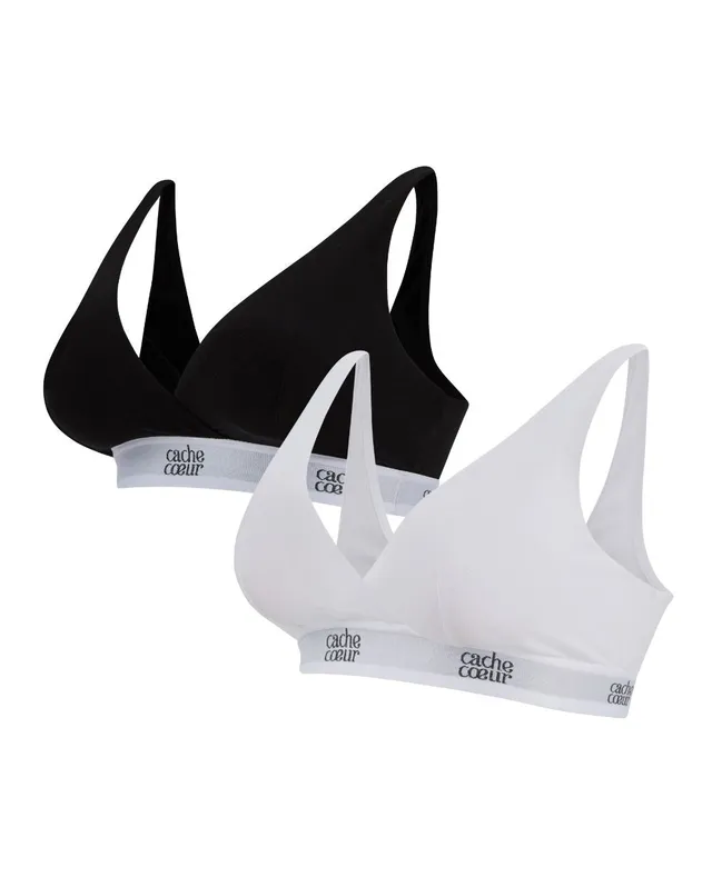 cache-c-ur-life-lot-de-2-brassi-res-grossesse-et-allaitement-blanc-noir image 1