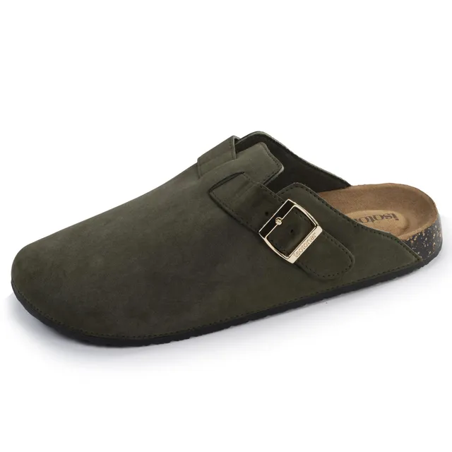 isotoner-mules-sabots-confort-femme-kaki image 1