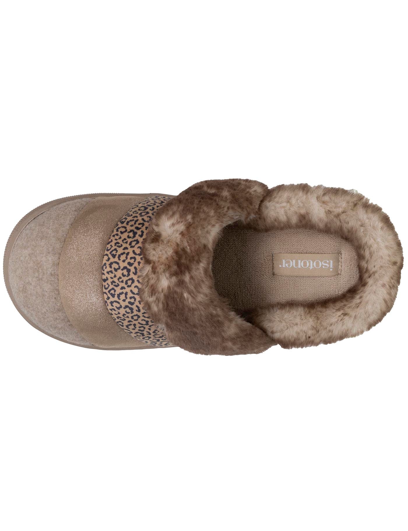isotoner-chaussons-mules-femme-bloup-l-opard-beige-confort-nuage image 7