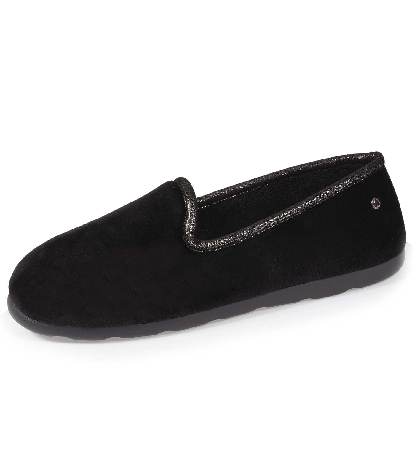 isotoner-chaussons-charentaises-femme-brillant-noir image 6
