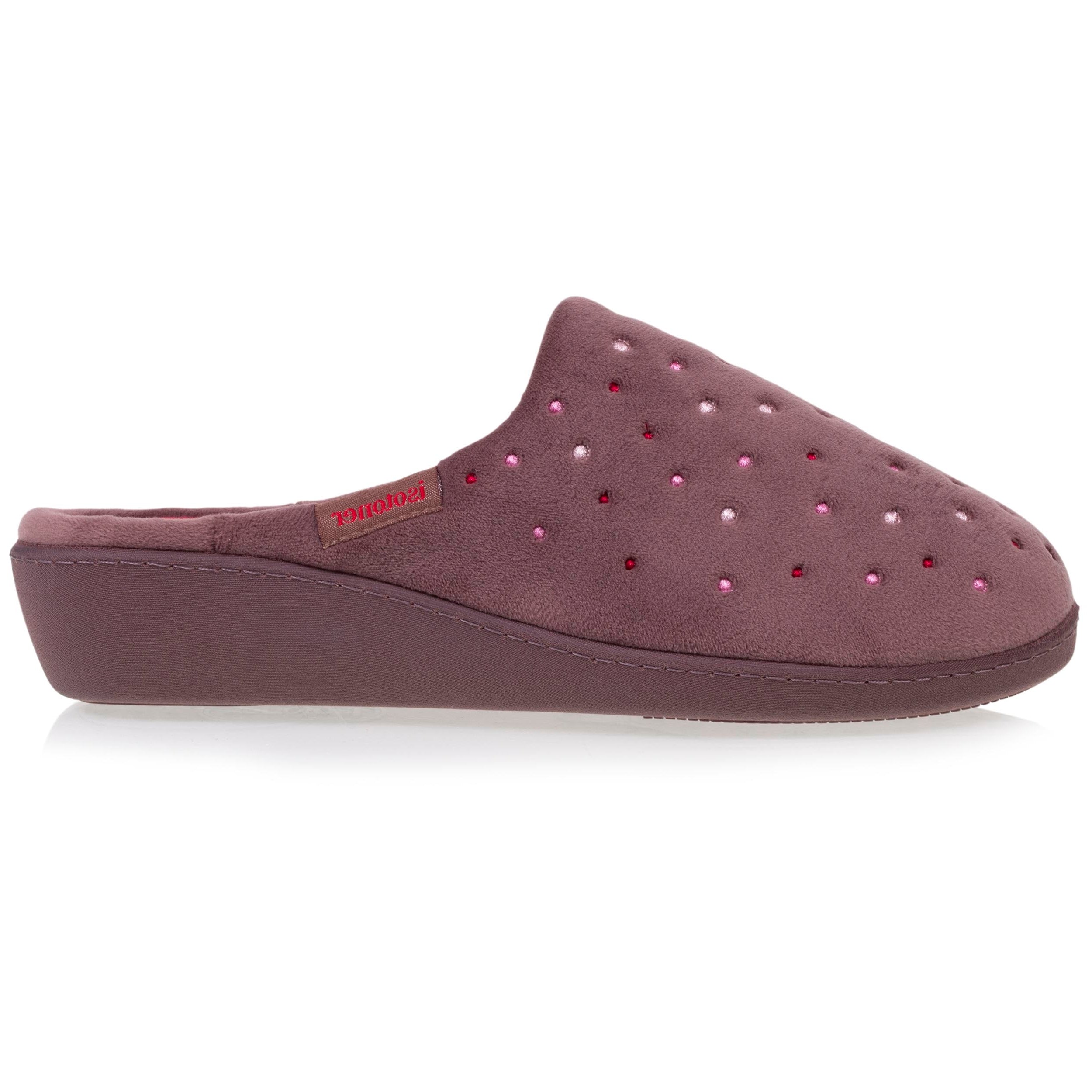 isotoner-chaussons-mules-femme-taupe-talon-4-cm-m-moire-de-forme image 8