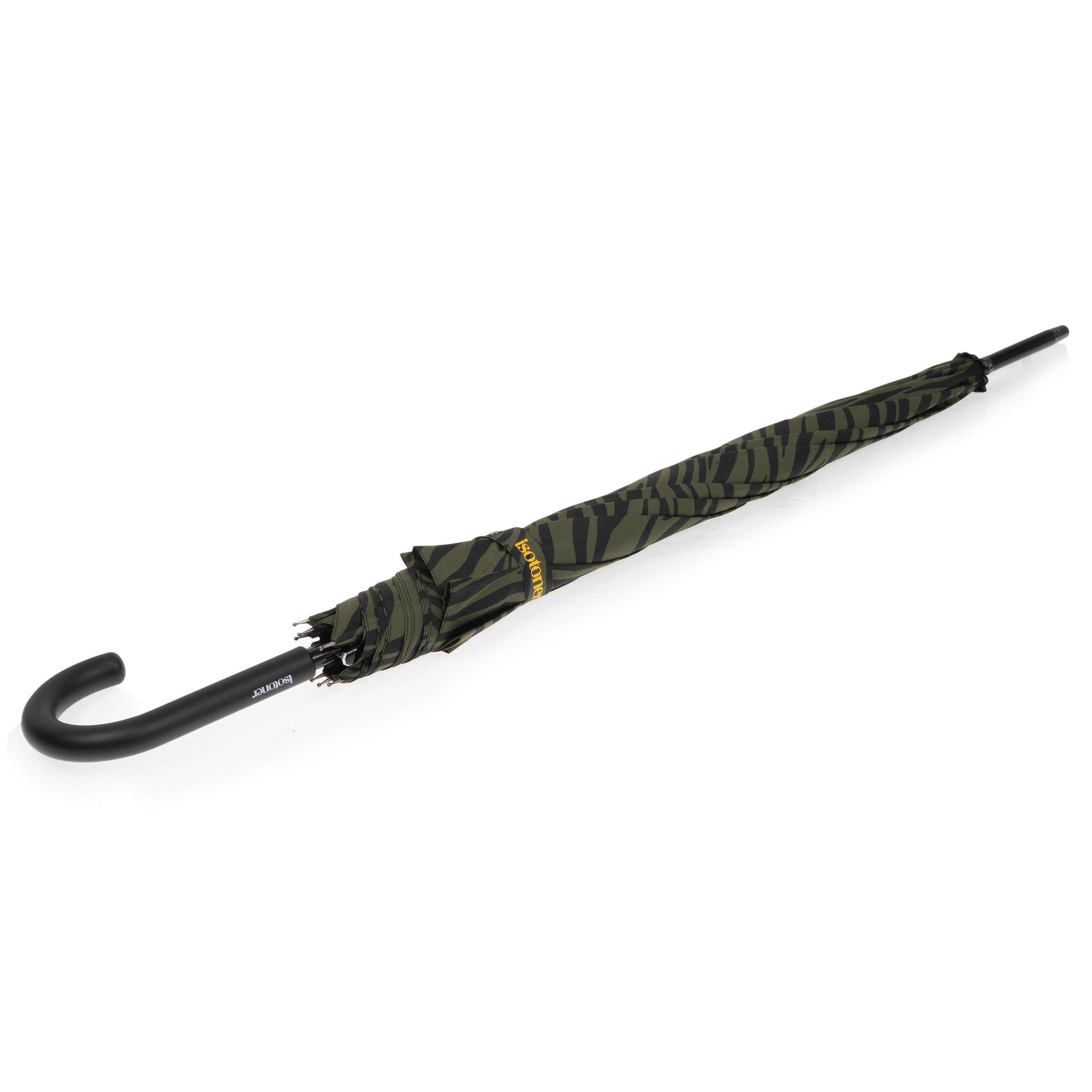isotoner-parapluie-canne-auto-z-bre-kaki-grande-envergure image 2