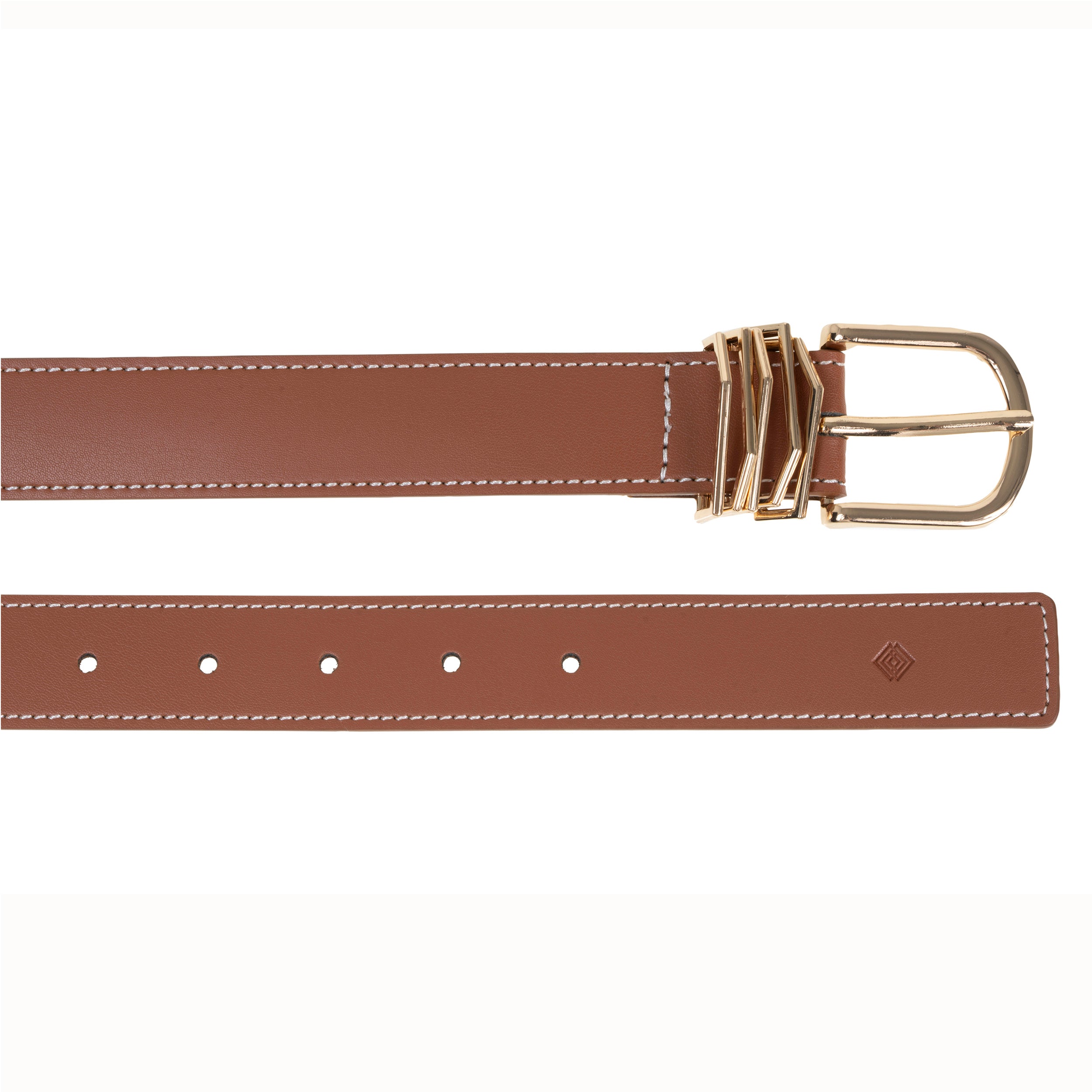 isotoner-ceinture-femme-lisse-bijoux-camel-3-cm image 3