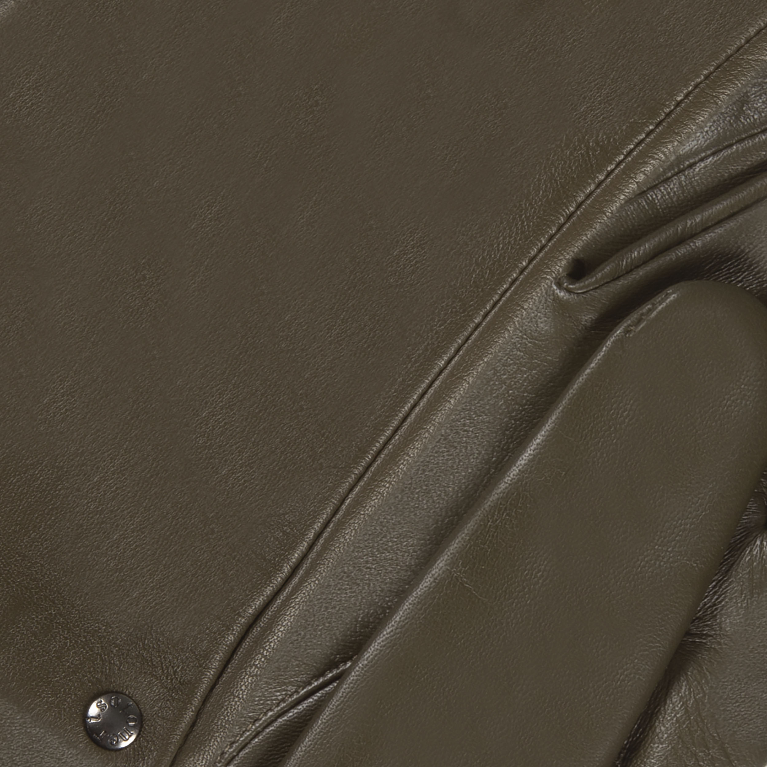 isotoner-gants-femme-cuir-agneau-doubl-soie-olive image 2