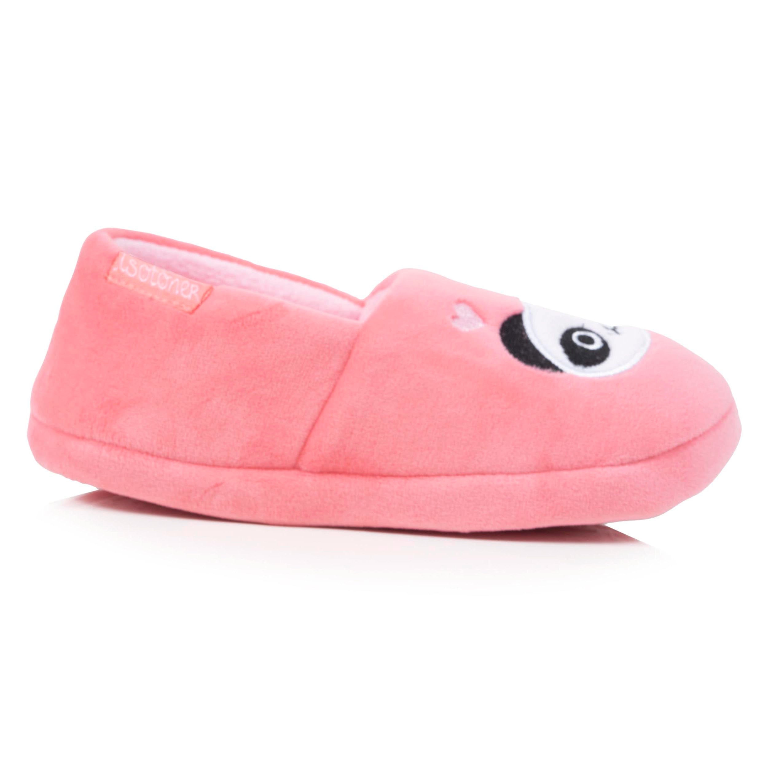 isotoner-chaussons-slippers-enfant-velours-panda-rose image 8