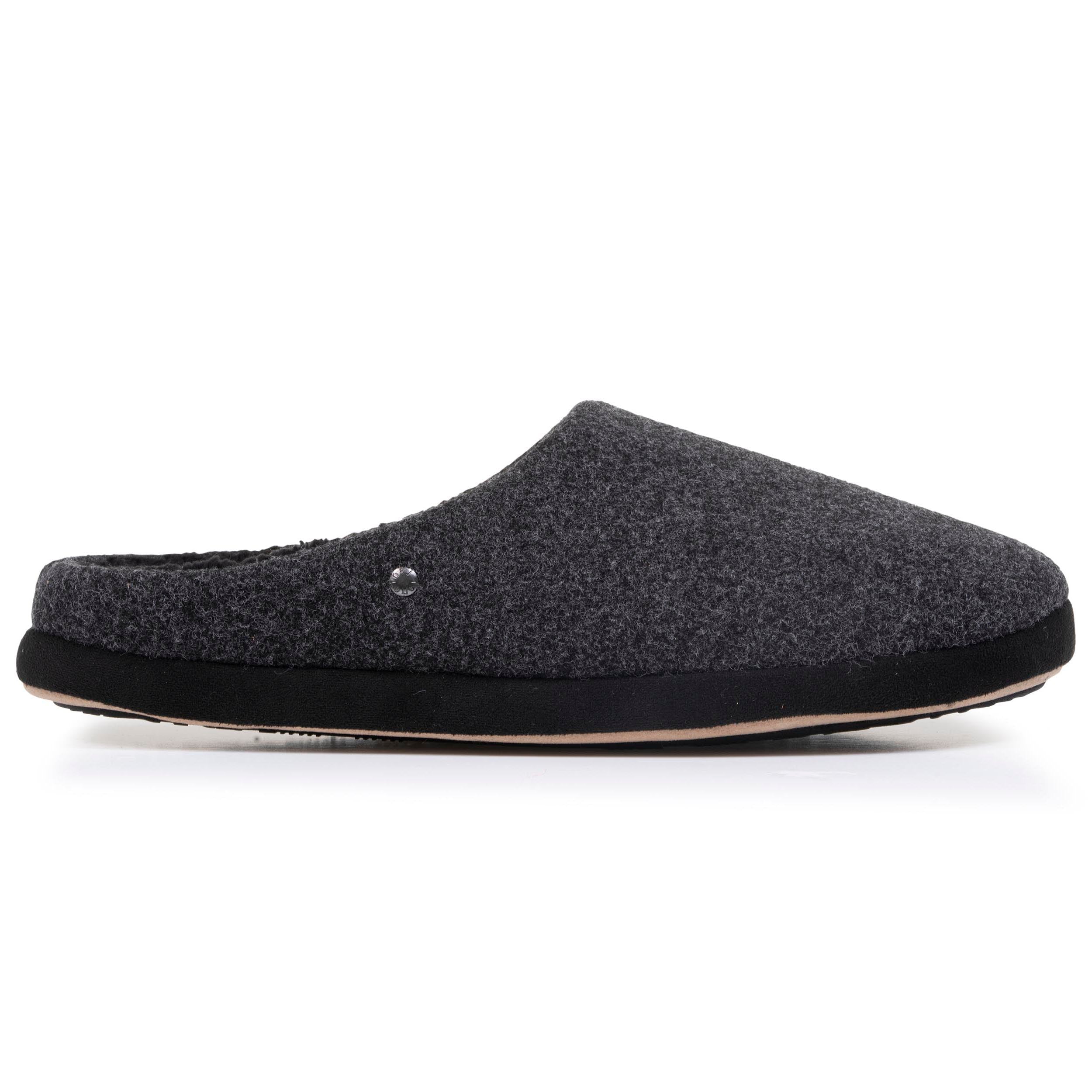isotoner-chaussons-mules-homme-noir-feutrine-chin-e image 8