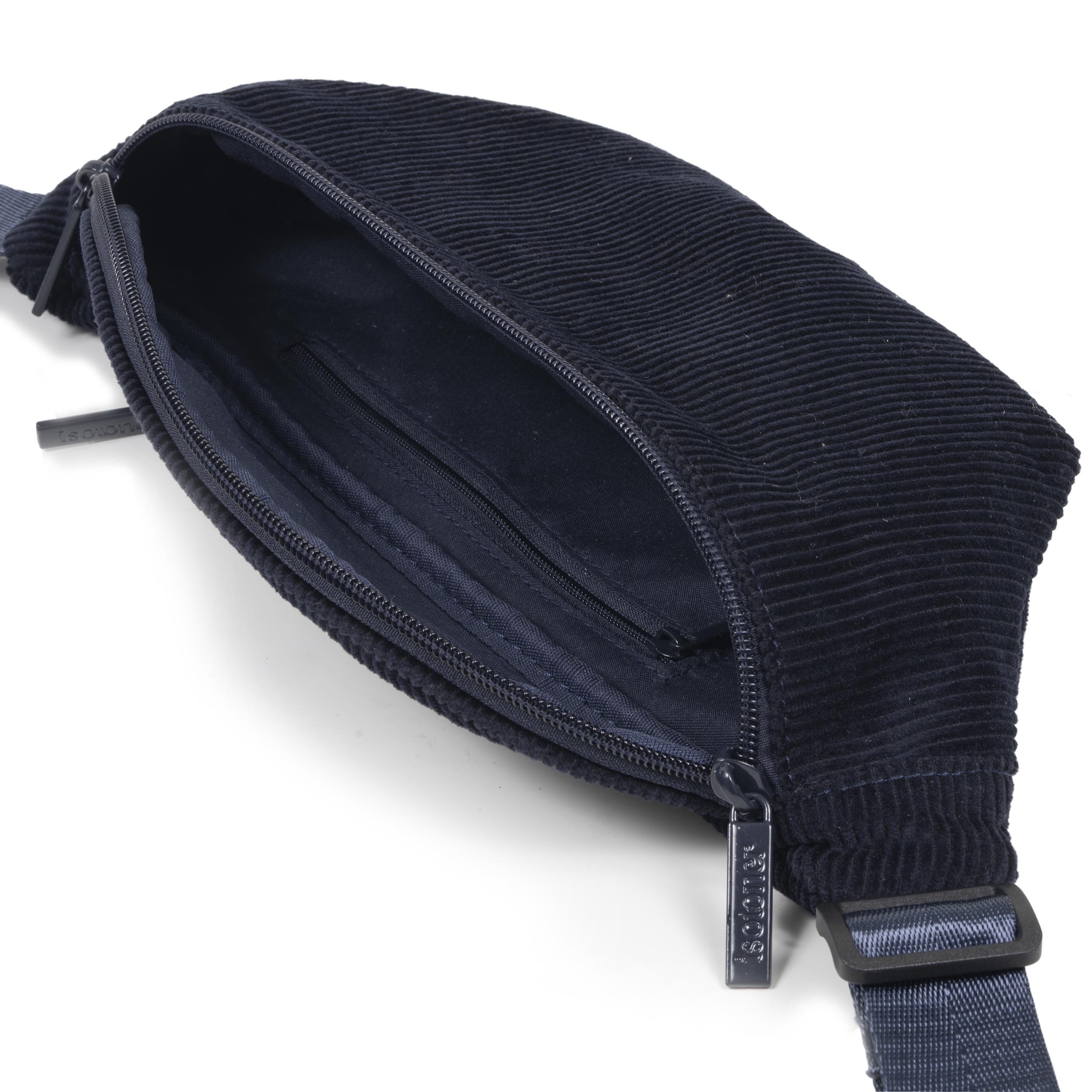 isotoner-sac-banane-mixte-velours-c-tel-marine-31x13x8-cm image 2