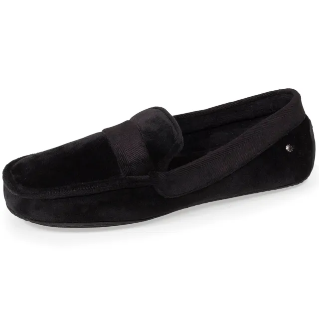 isotoner-chaussons-mocassins-homme-velours-doux-noir image 1