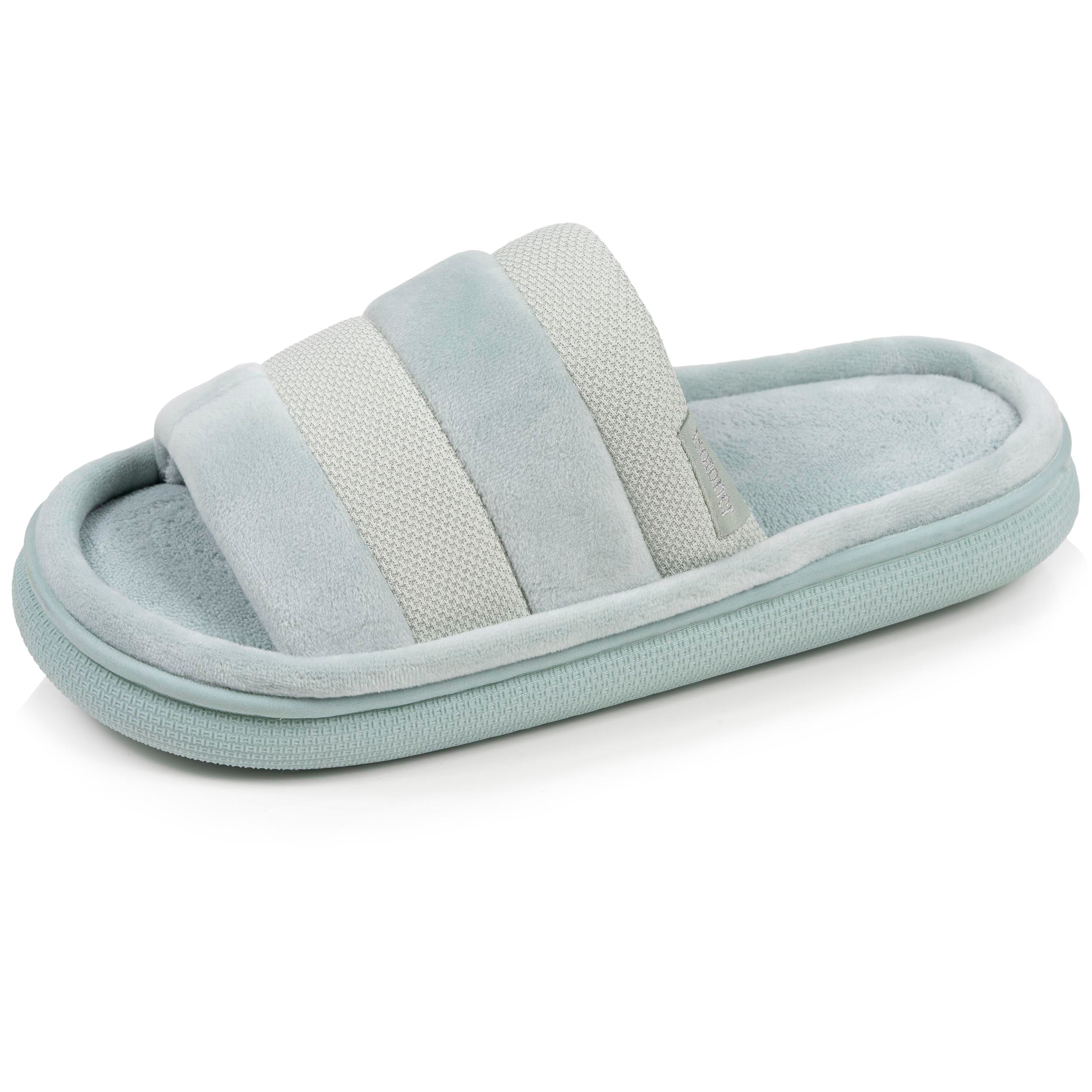 isotoner-chaussons-sandales-femme-bloup-vert-amande image 1