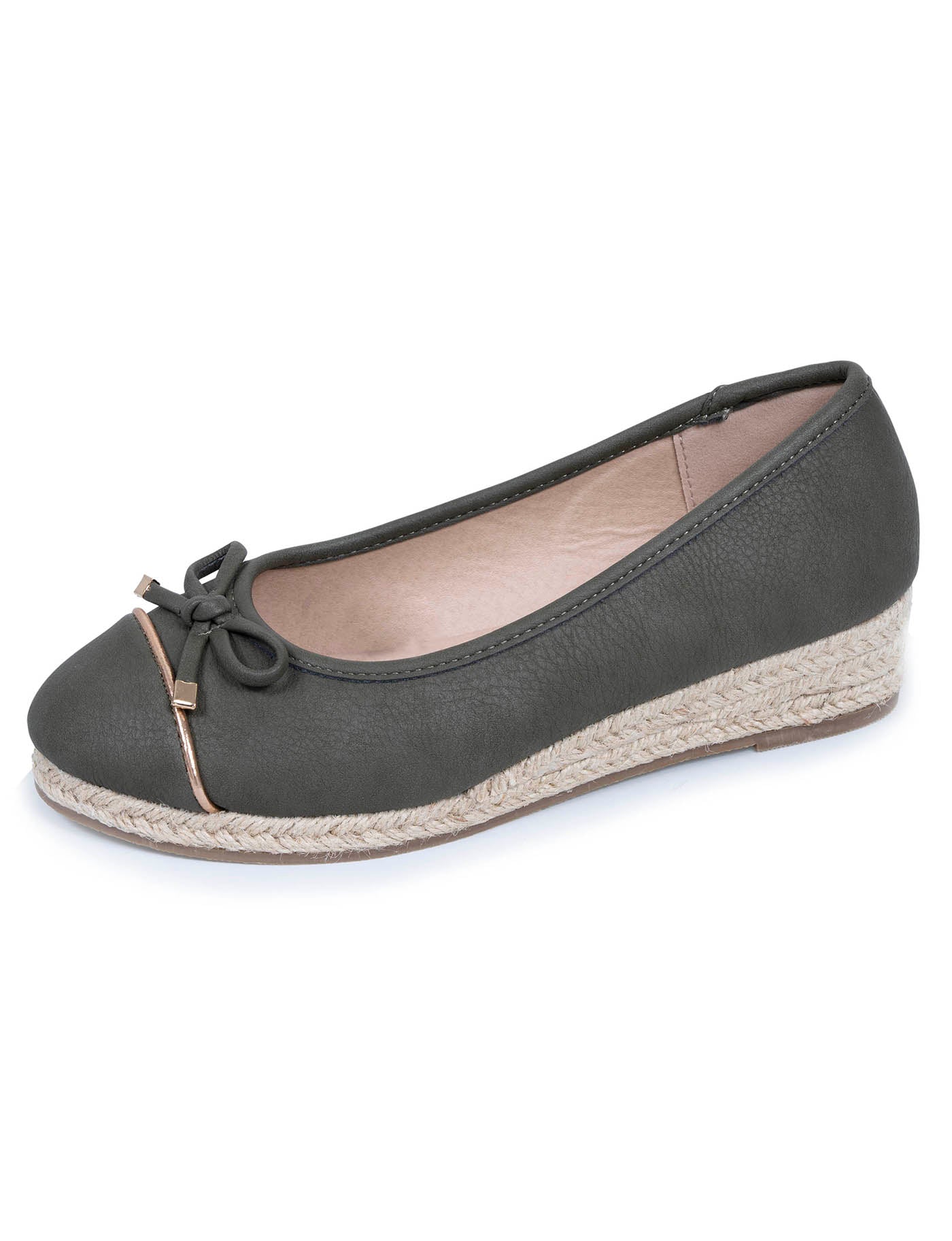 isotoner-ballerines-femme-corde-talon-compens-kaki image 6