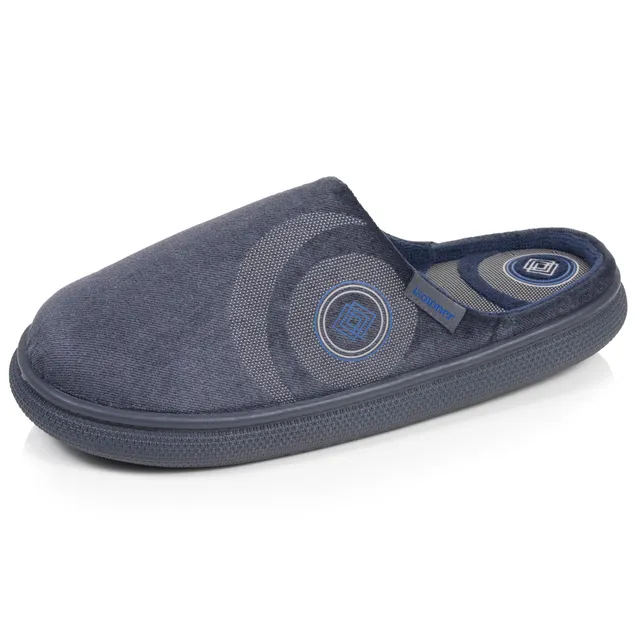 isotoner-chaussons-mules-homme-bloup-marine-chin image 1