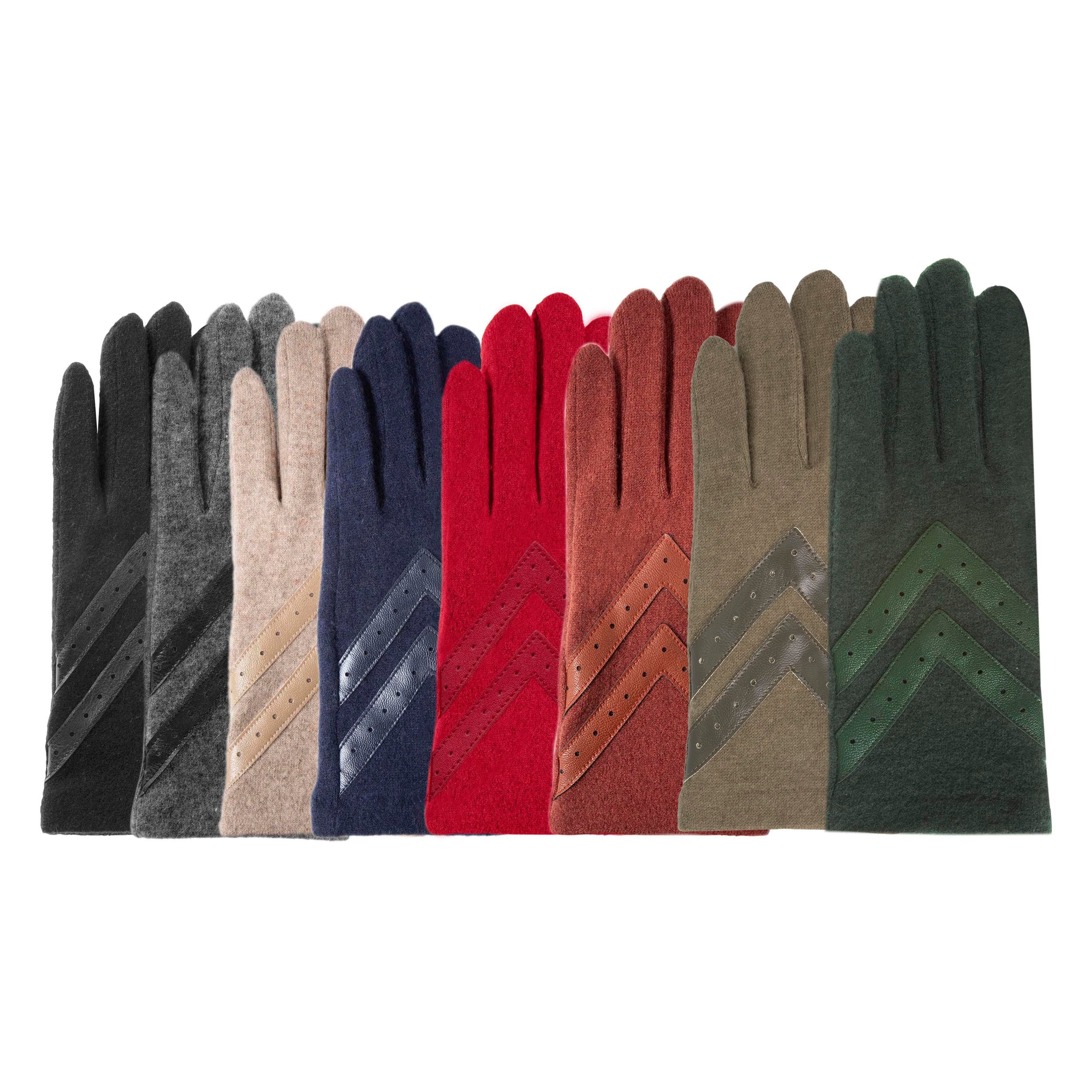isotoner-gants-femme-tactiles-laine-kaki-taille-unique image 2