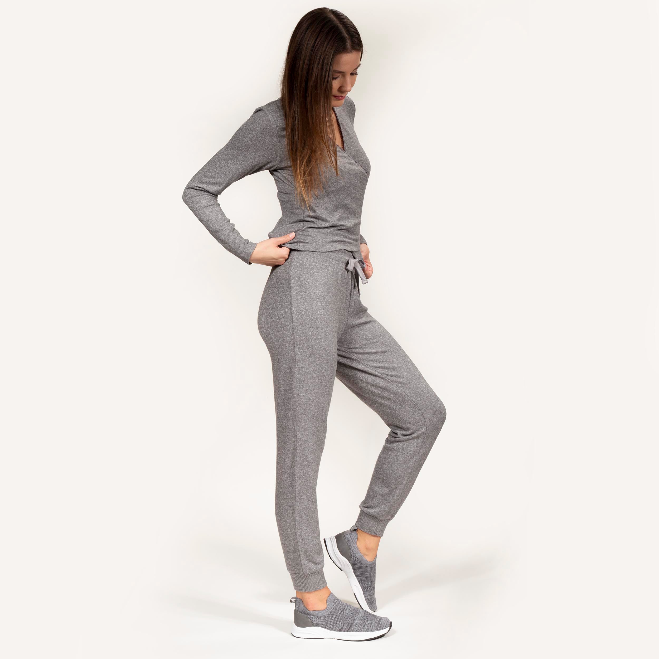 isotoner-pantalon-jogger-femme-gris-chin image 5