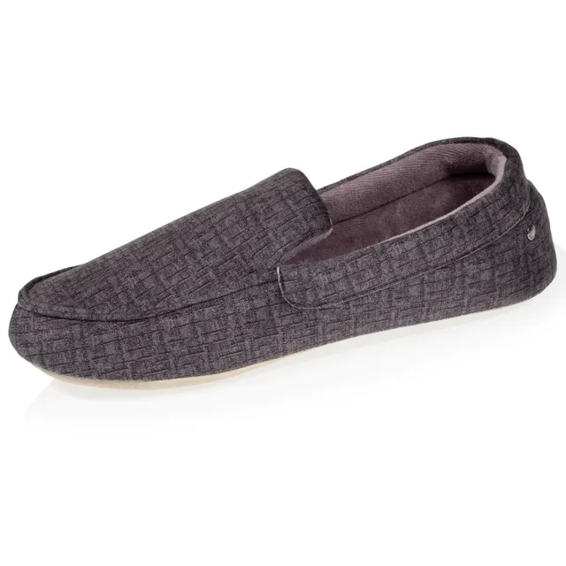 isotoner-chaussons-mocassins-homme-semelle-souple-gris image 1