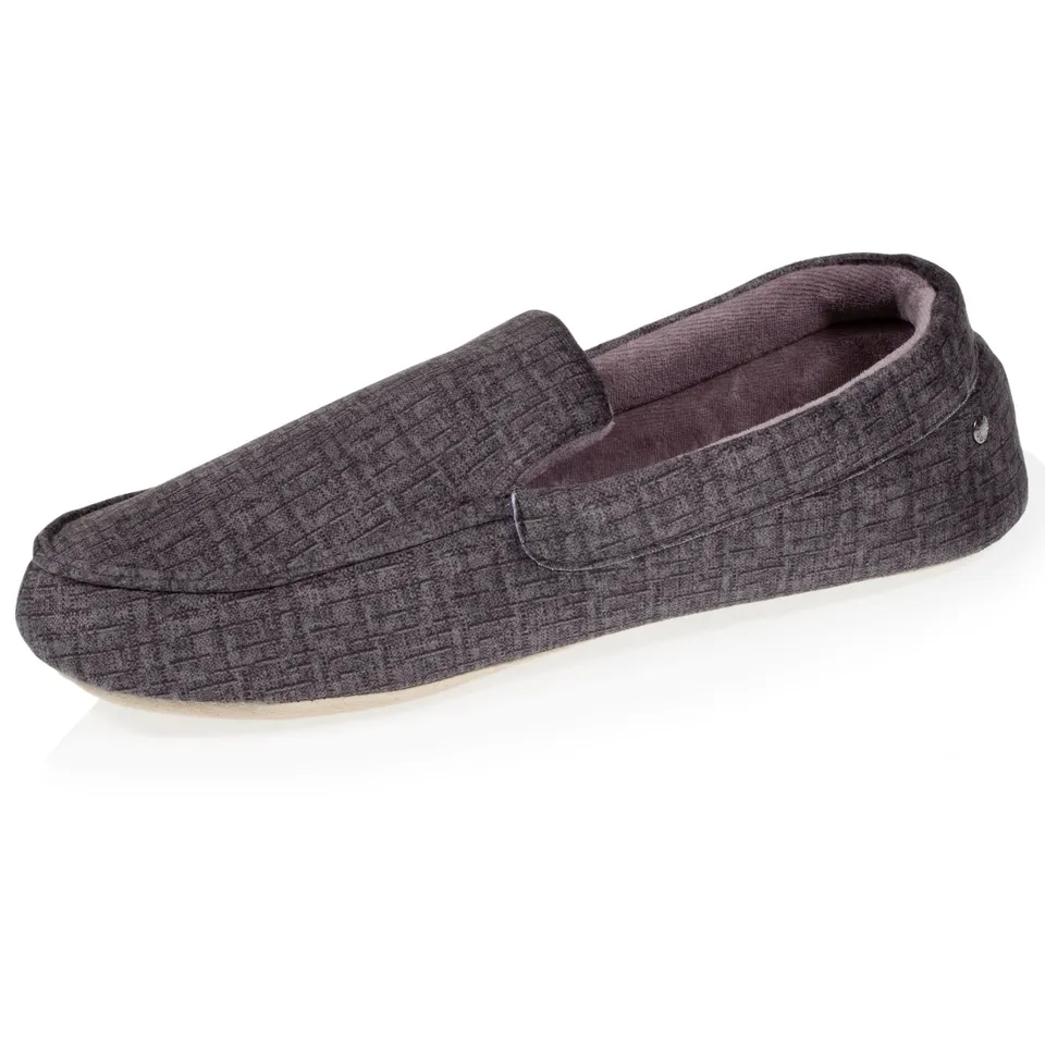 isotoner-chaussons-mocassins-homme-semelle-souple-gris image 1